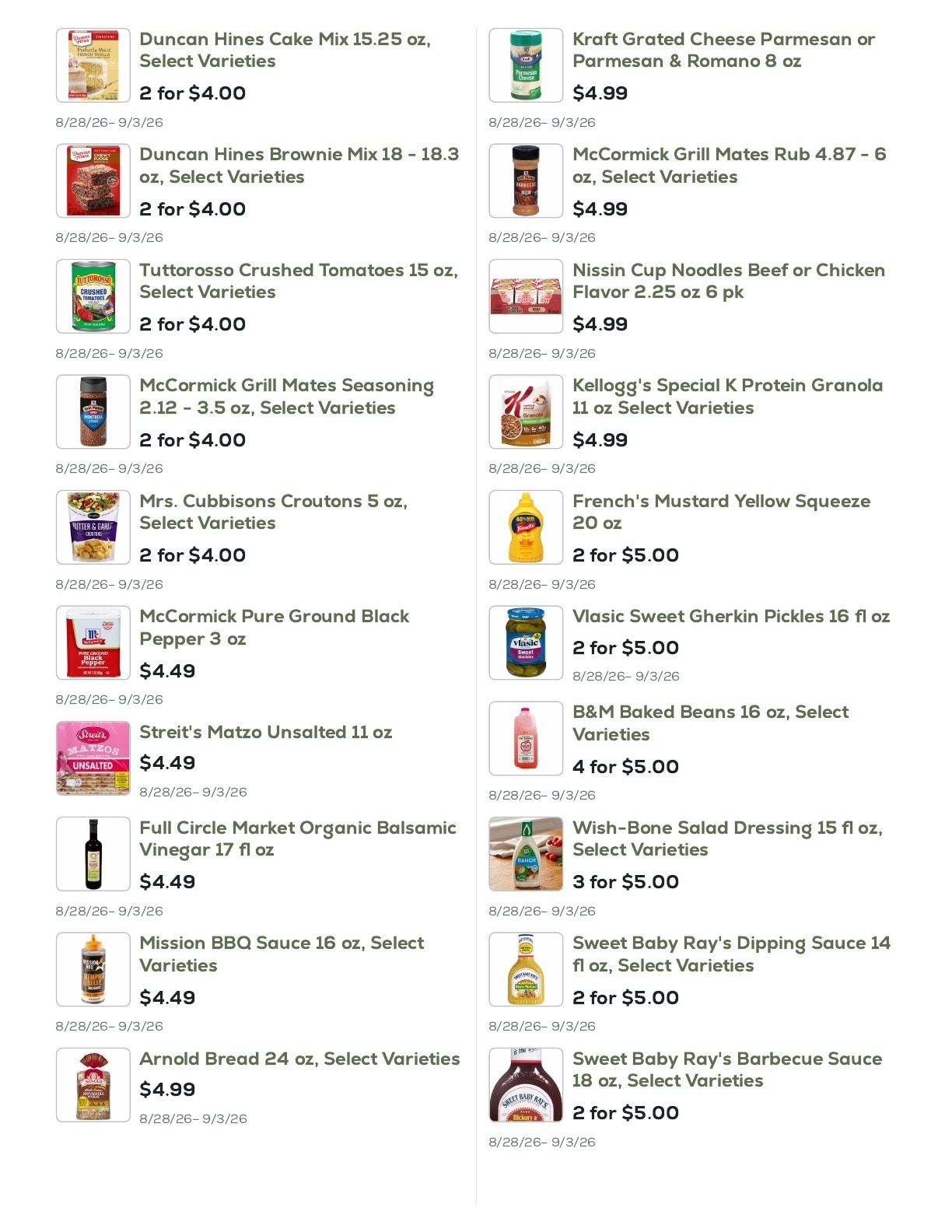 Geissler's Supermarket Weekly Ad August 28 - September 3, 2026