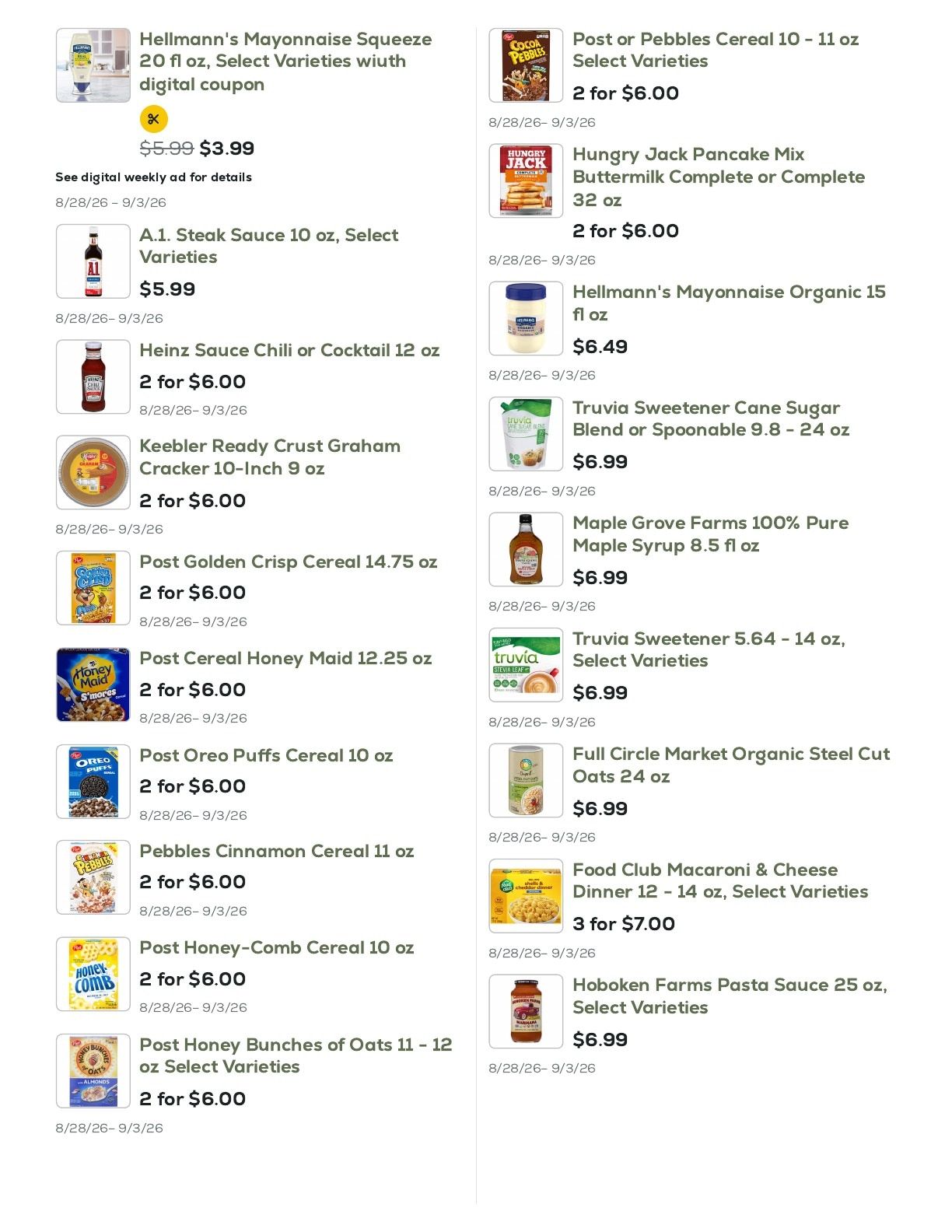 Geissler's Supermarket Weekly Ad August 28 - September 3, 2026
