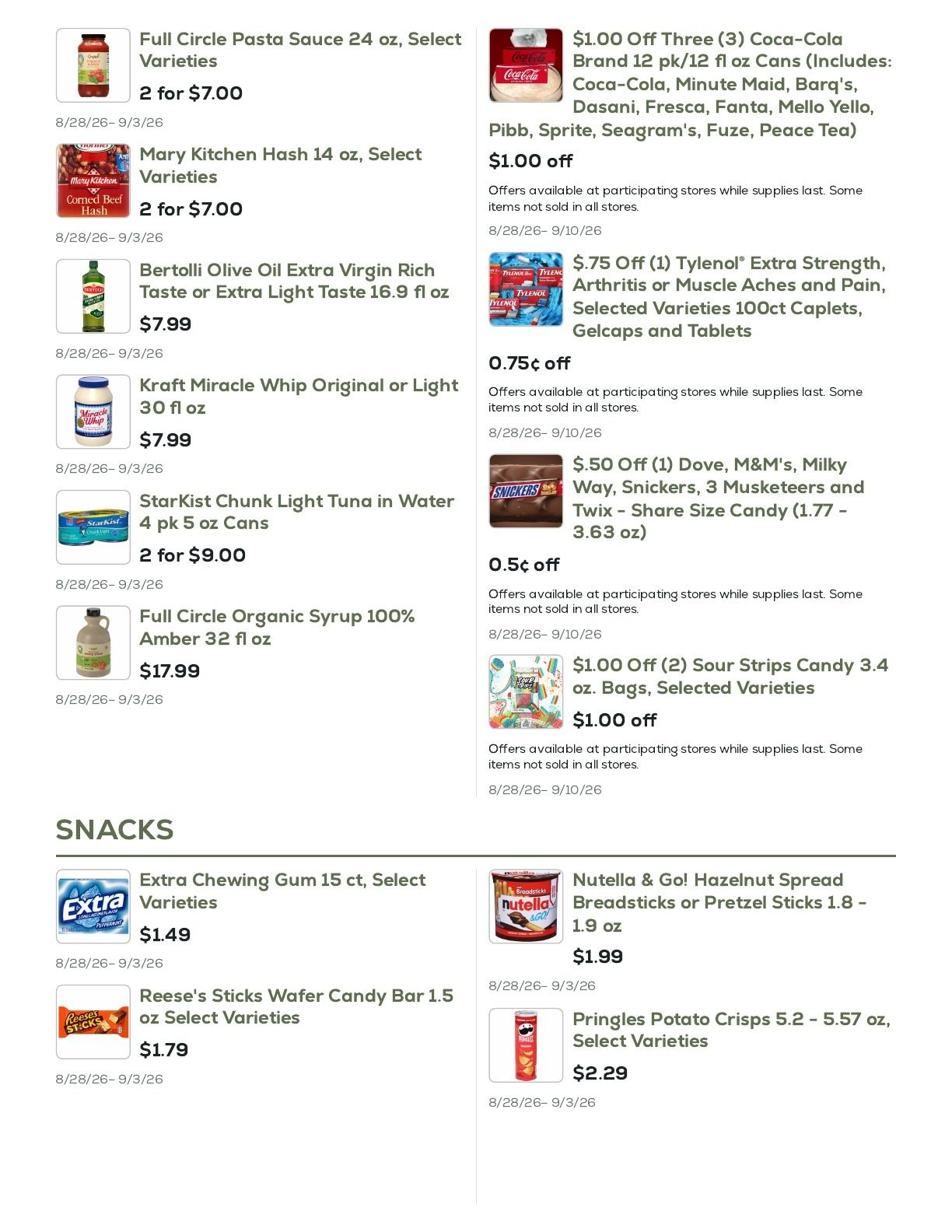 Geissler's Supermarket Weekly Ad August 28 - September 3, 2026
