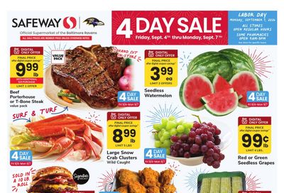 Safeway (Bethany Beach Area, DE) Weekly Ad September 4 - 10, 2026