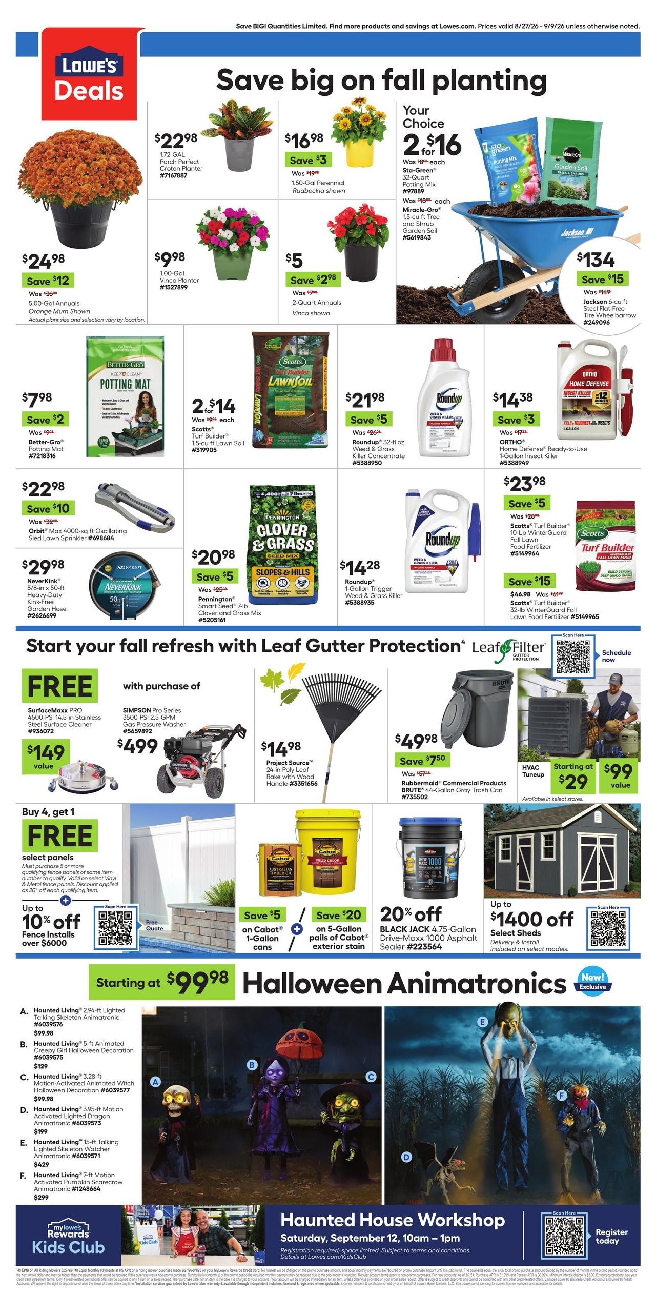 Lowe's (Allen Area, TX) Weekly Ad August 27 - September 9, 2026