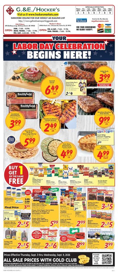 Hocker's Markets Weekly Ad September 3 - 9, 2026