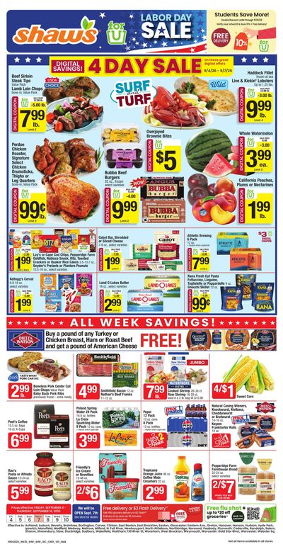 Shaw's (Hartford Area, CT) Weekly Ad September 4 - 10, 2026