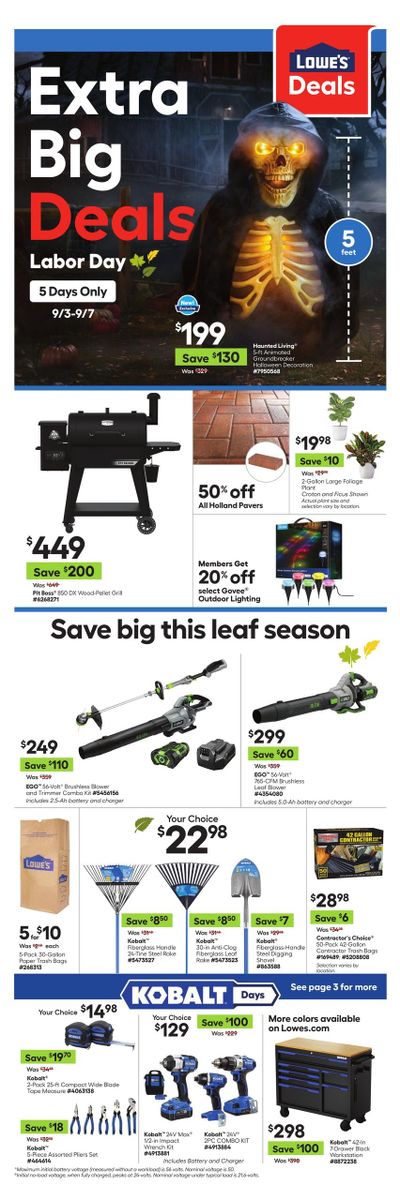 Lowe's (Carlsbad Area, CA) Weekly Ad August 27 - September 9, 2026