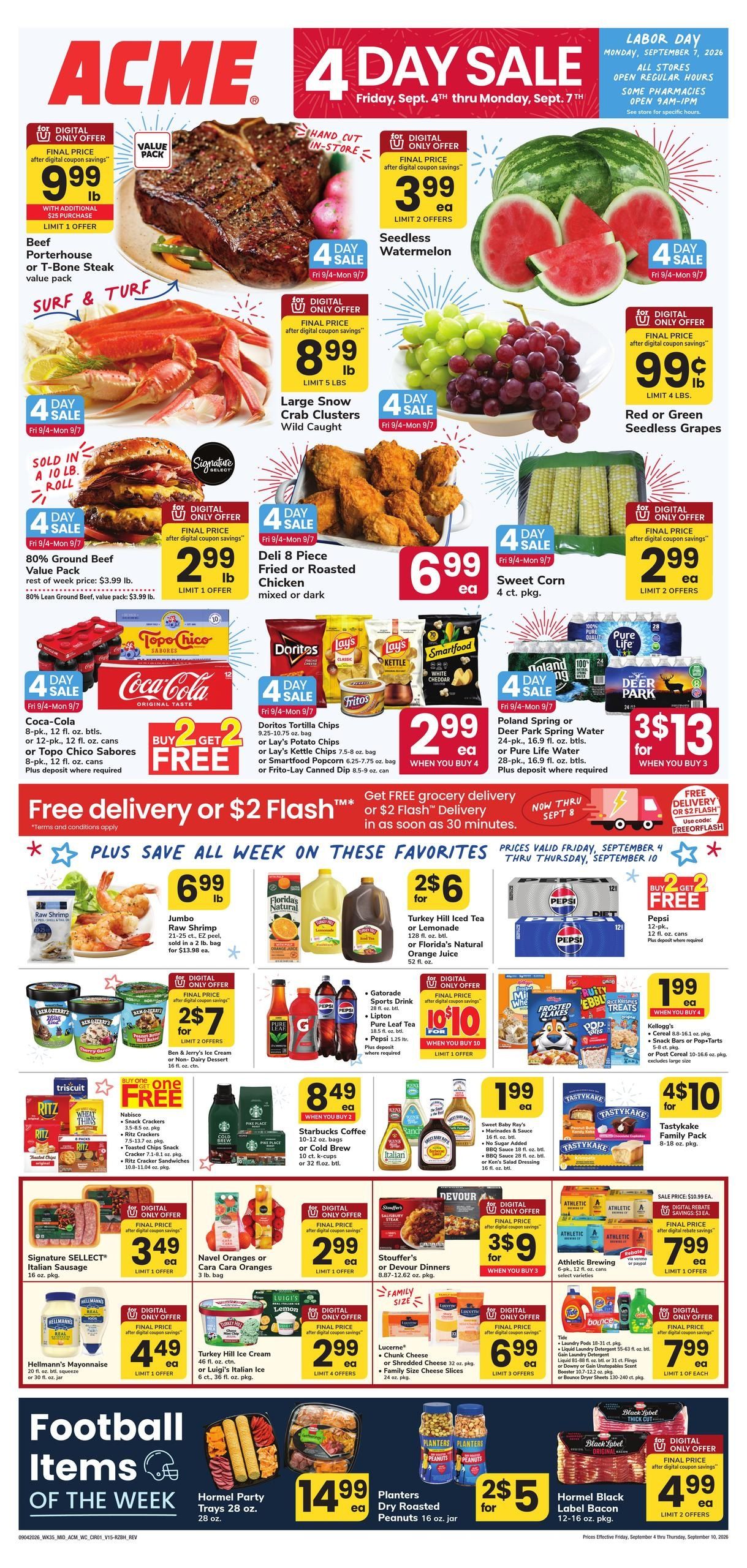Acme Markets (Avenel Area, NJ) Weekly Ad September 4 - 10, 2026