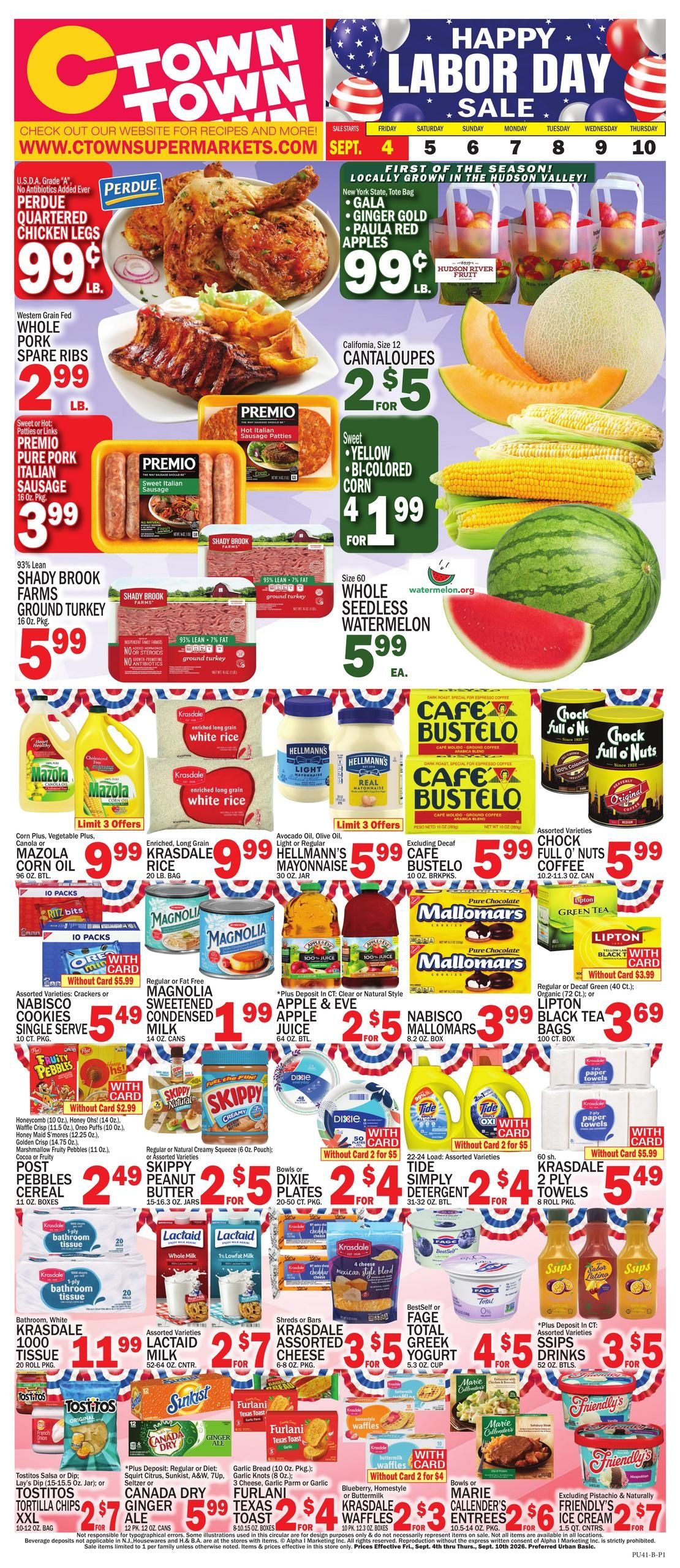 C Town (Edgewater Area, NJ) Weekly Ad September 4 - 10, 2026