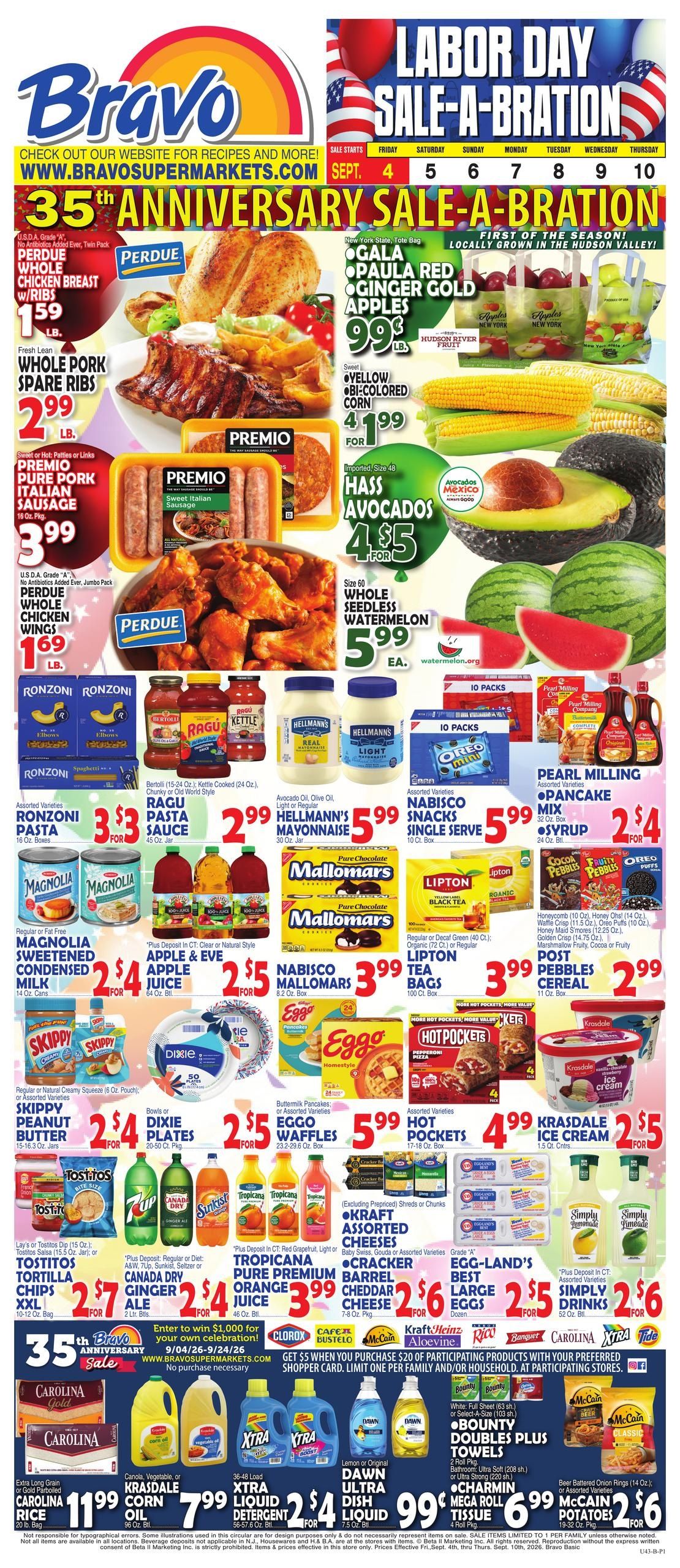 Bravo Supermarket (Hartford Area, CT) Weekly Ad September 4 - 10, 2026