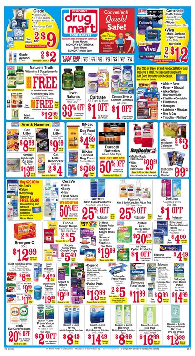 Discount Drug Mart (Ohio) Weekly Ad September 9 - 15, 2026
