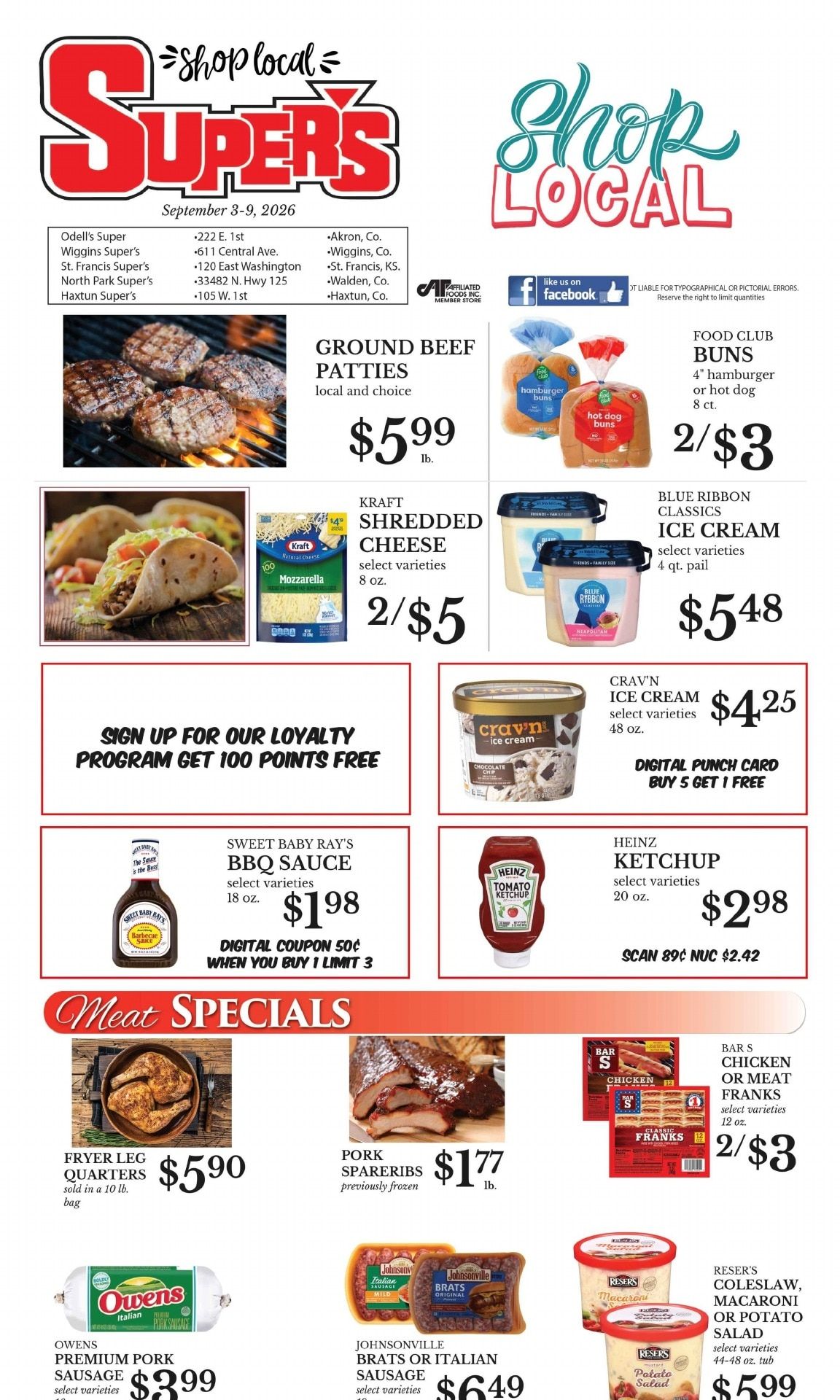 Odell's Super's Weekly Ad September 3 - 9, 2026