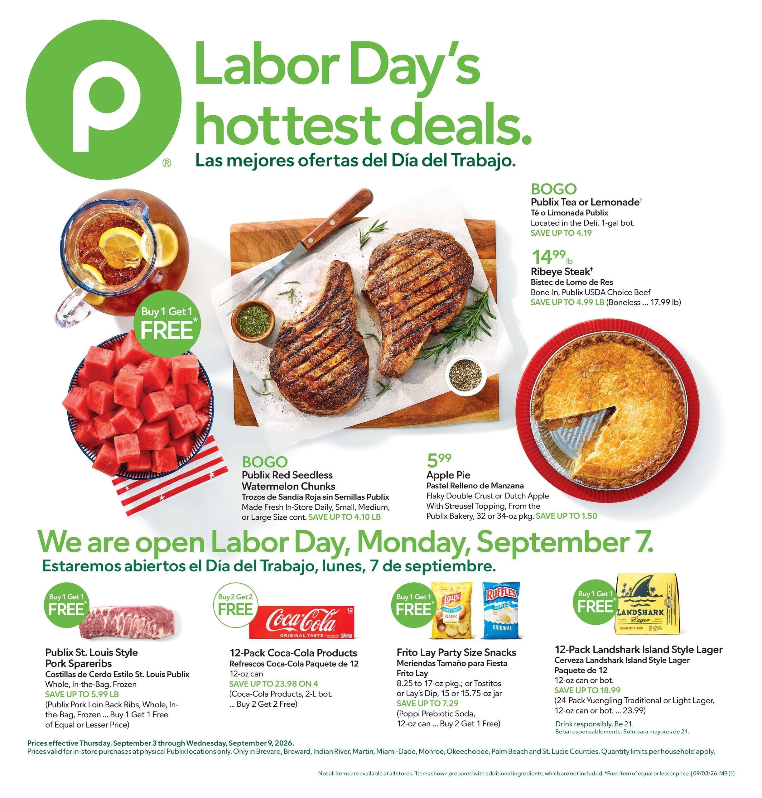 Publix (Boca Raton Area, FL) Anuncio Semanal Español Weekly Ad September 3 - 9, 2026