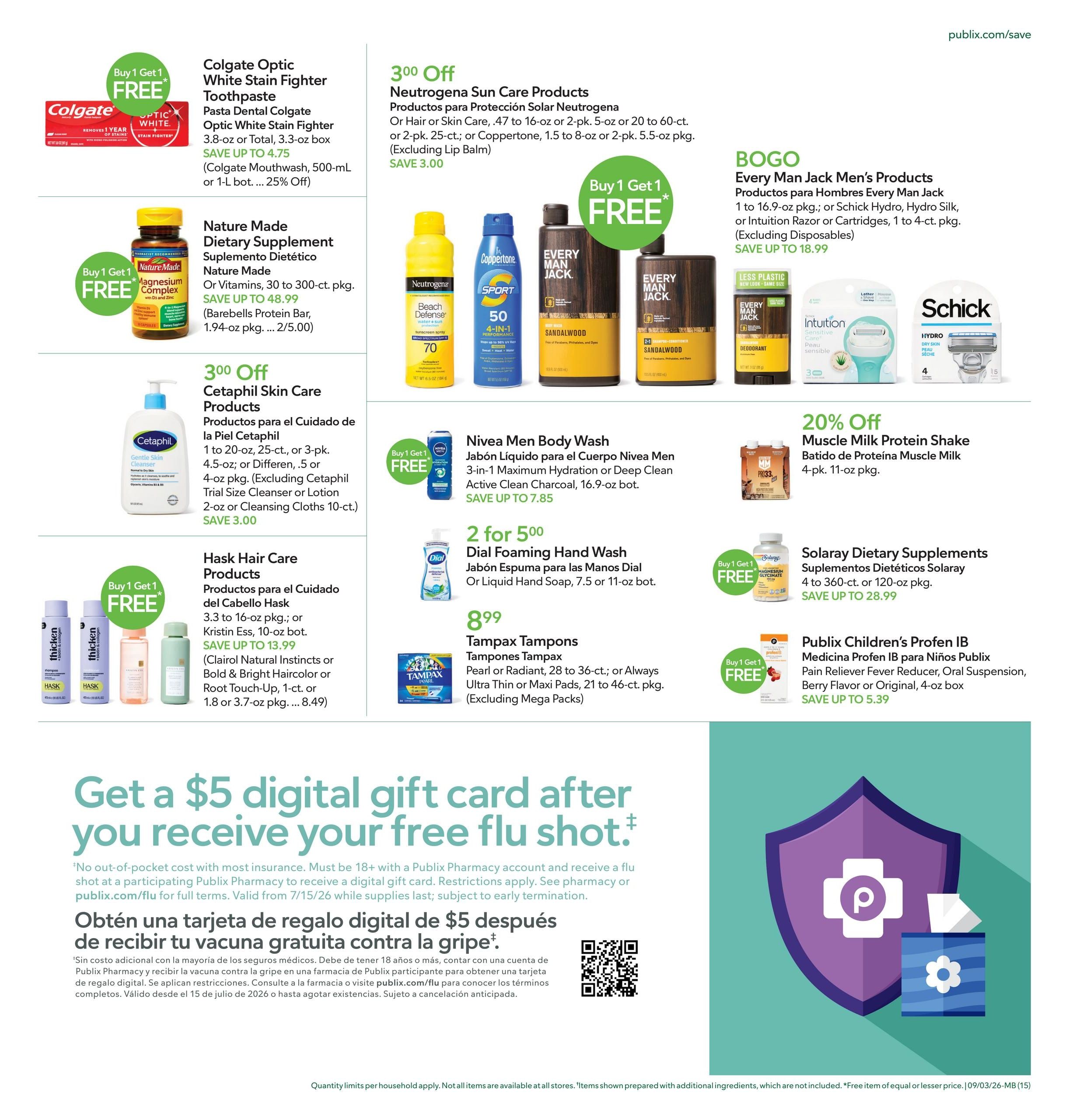 Publix (Boca Raton Area, FL) Anuncio Semanal Español Weekly Ad September 3 - 9, 2026