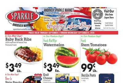 Sparkle Markets (Andover, OH) Weekly Ad September 3 - 9, 2026