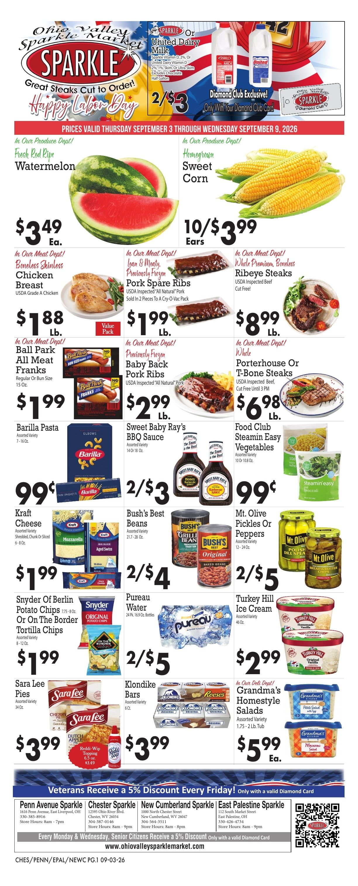 Sparkle Markets (Ohio, West Virginia) Weekly Ad September 3 - 9, 2026