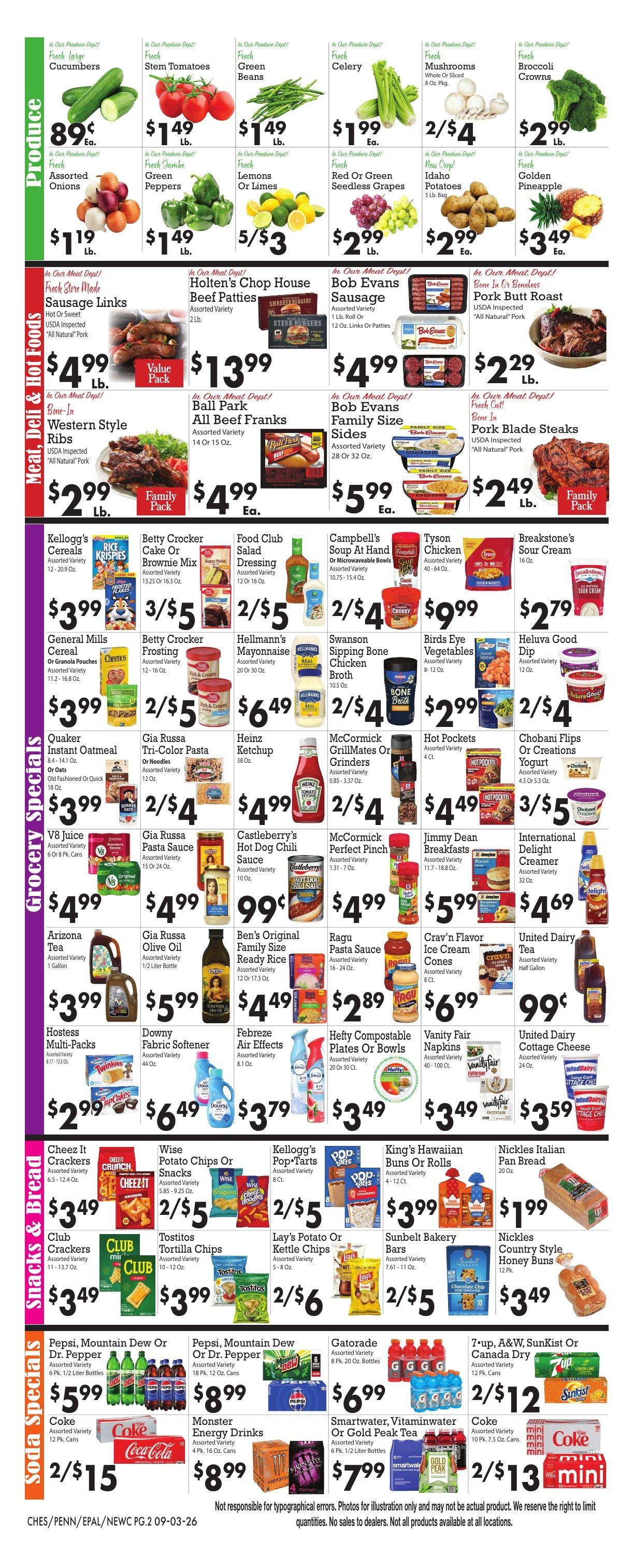Sparkle Markets (Ohio, West Virginia) Weekly Ad September 3 - 9, 2026