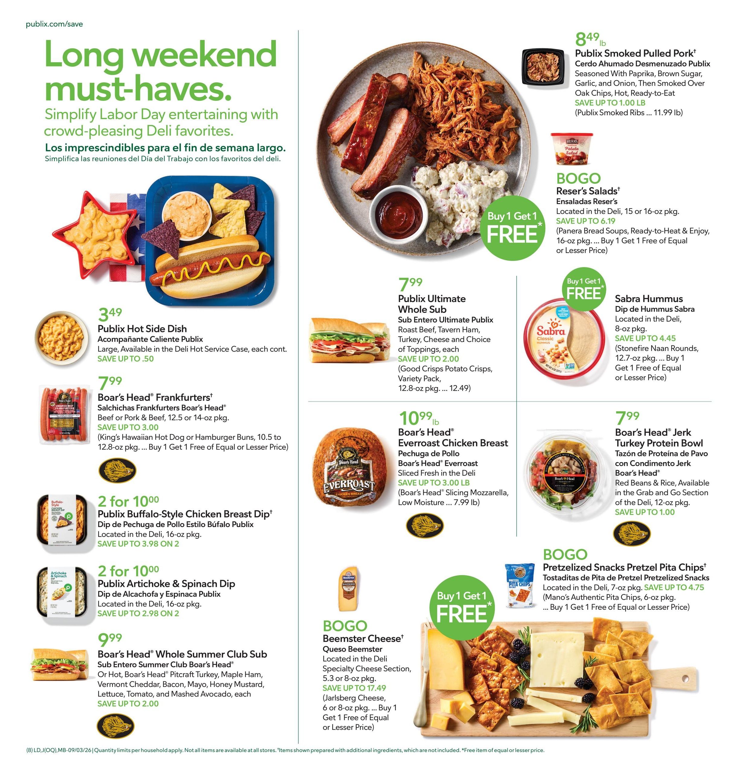 Publix (Altamonte Springs Area, FL) Anuncio Semanal Español Weekly Ad September 3 - 9, 2026