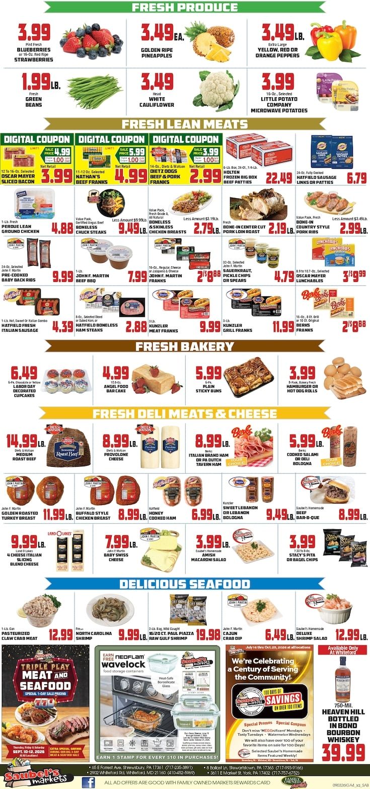 Saubel's Markets Weekly Ad September 3 - 9, 2026