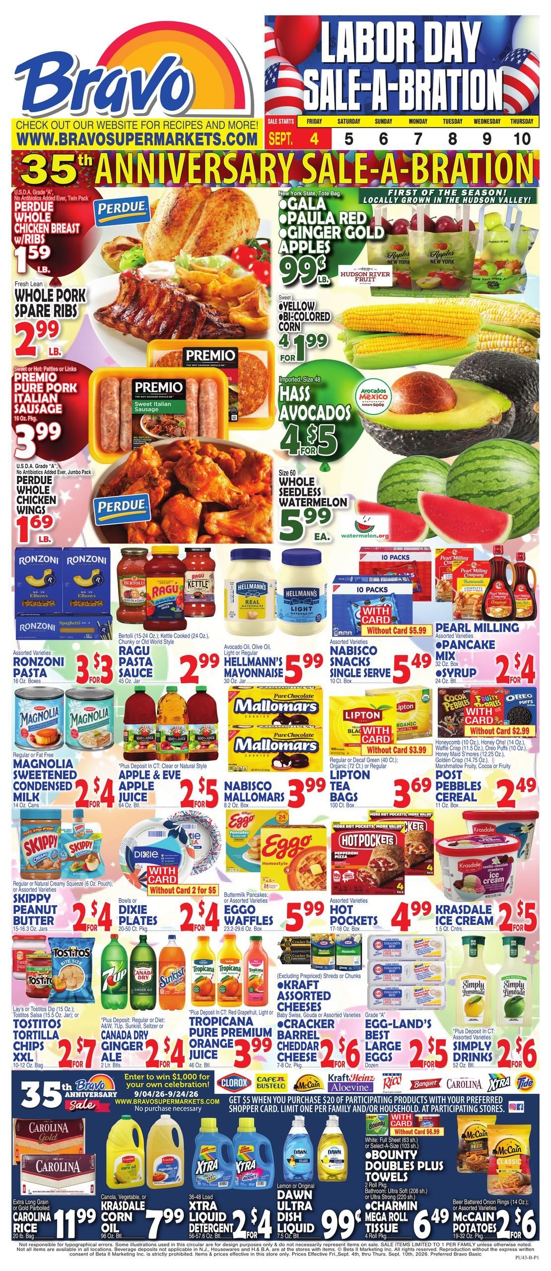 Bravo Supermarket (Hoboken Area, NJ) Weekly Ad September 4 - 10, 2026