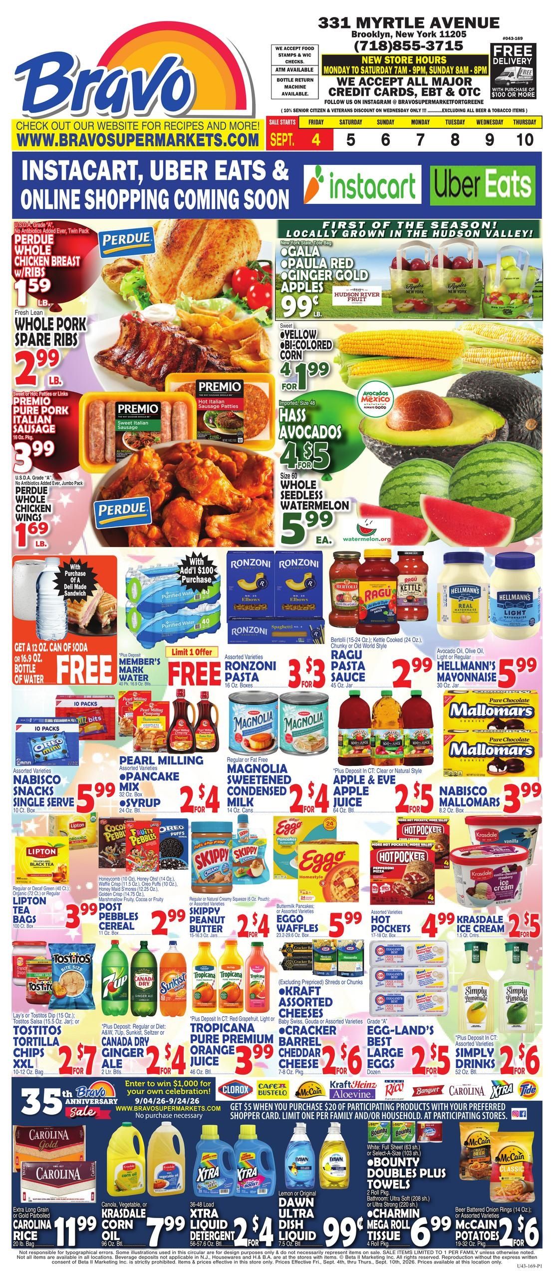 Bravo Supermarket (New York Area, NY) Weekly Ad September 4 - 10, 2026