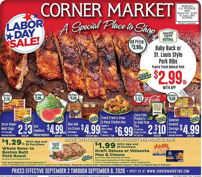 Corner Market MS (Alabama) Weekly Ad September 2 - 8, 2026