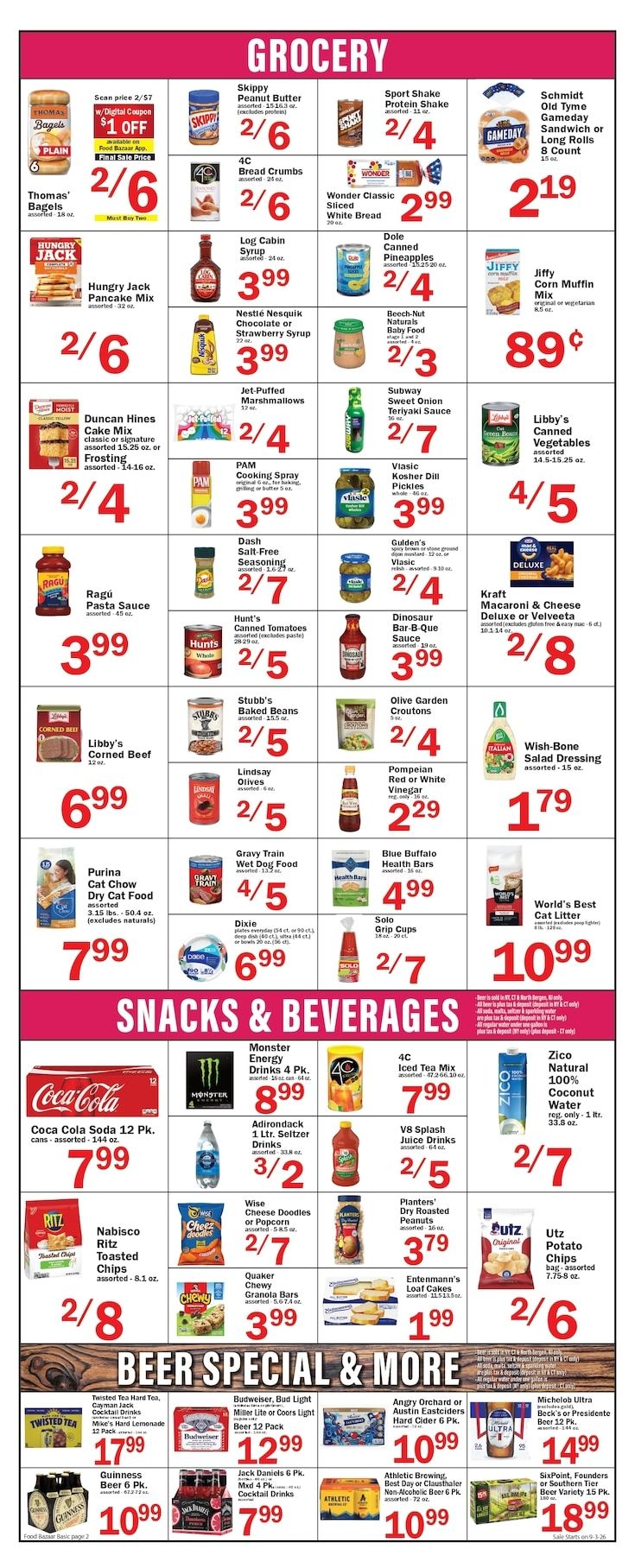 Food Bazaar (2784 Linden Blvd., Brooklyn, NY) Weekly Ad September 3 - 9, 2026