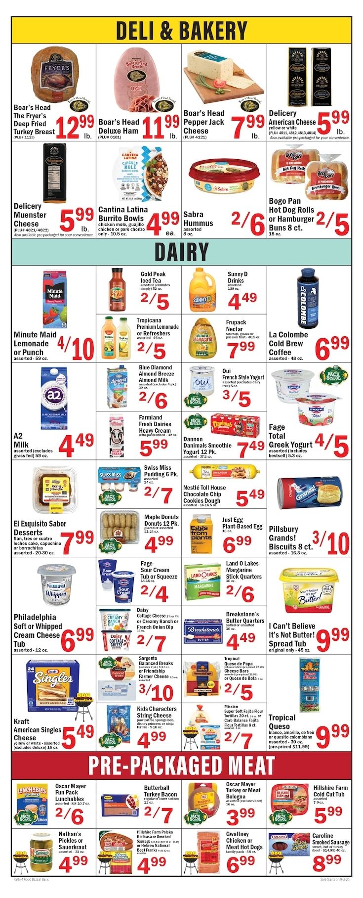 Food Bazaar (2784 Linden Blvd., Brooklyn, NY) Weekly Ad September 3 - 9, 2026