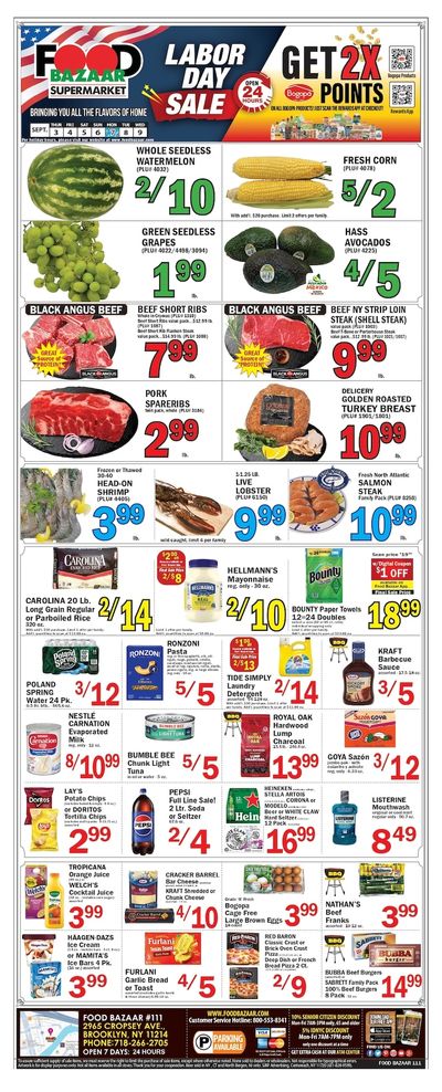 Food Bazaar (2965 Cropsey Ave., Brooklyn, NY) Weekly Ad September 3 - 9, 2026