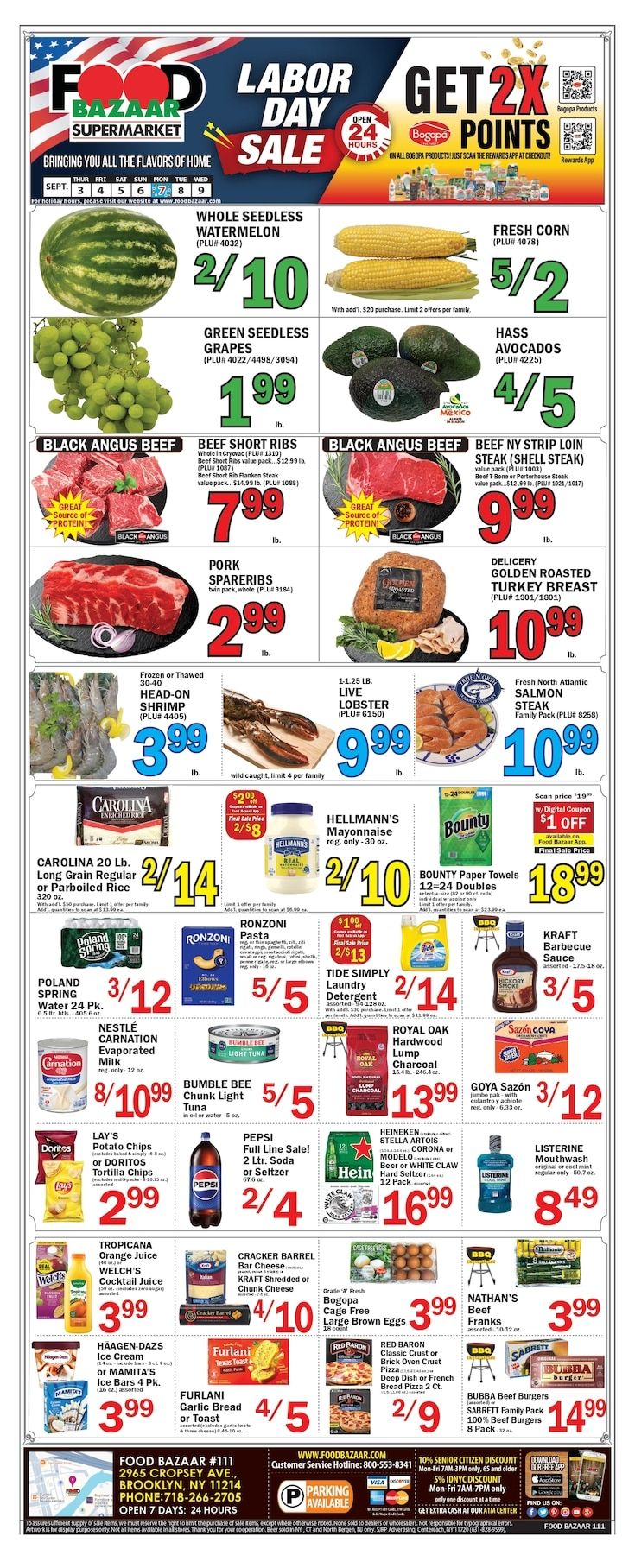 Food Bazaar (2965 Cropsey Ave., Brooklyn, NY) Weekly Ad September 3 - 9, 2026