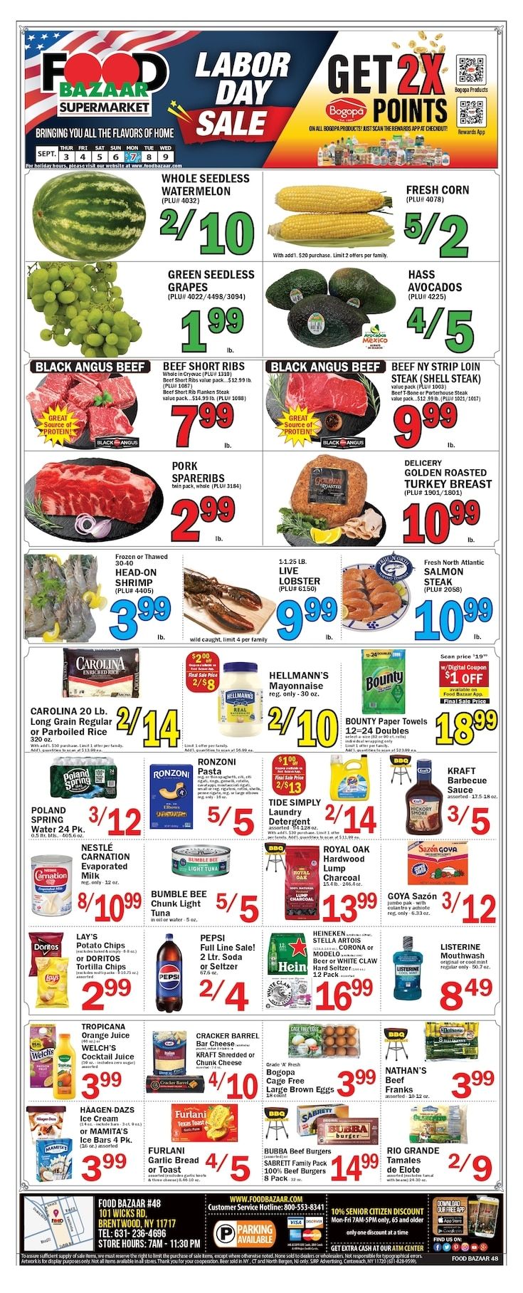 Food Bazaar (Brentwood, NY) Weekly Ad September 3 - 9, 2026