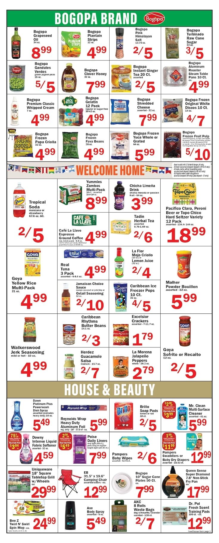 Food Bazaar (Connecticut, New Jersey, New York) Weekly Ad September 3 - 9, 2026