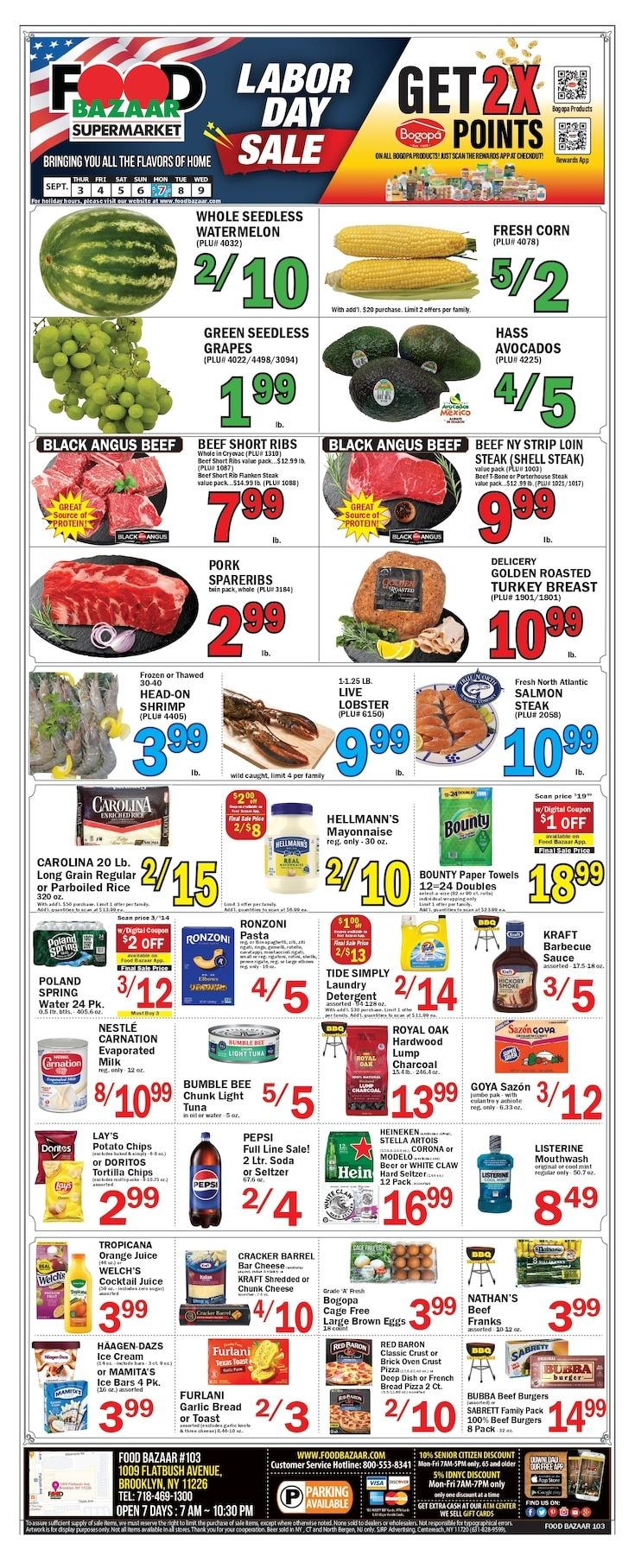 Food Bazaar (Flatbush, NY) Weekly Ad September 3 - 9, 2026