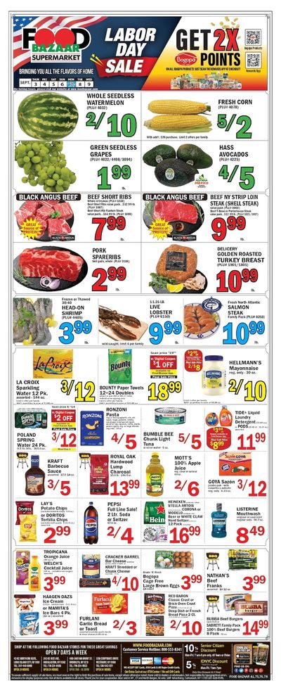 Food Bazaar (New York) Weekly Ad September 3 - 9, 2026