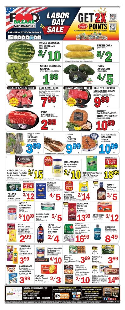 Food Bazaar (Queens, NY) Weekly Ad September 3 - 9, 2026