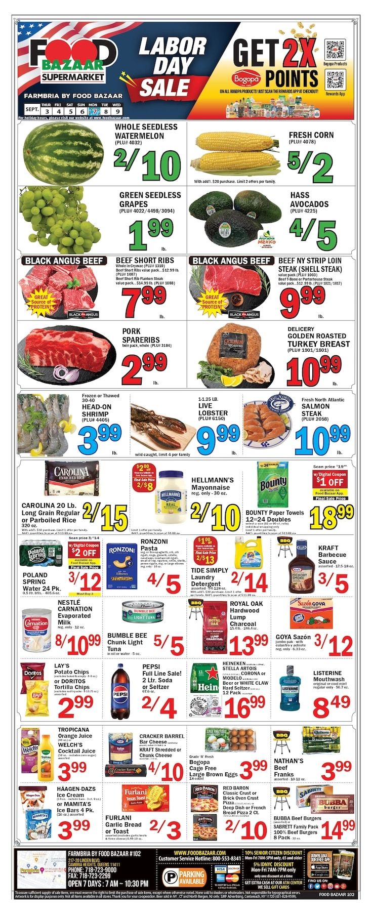 Food Bazaar (Queens, NY) Weekly Ad September 3 - 9, 2026