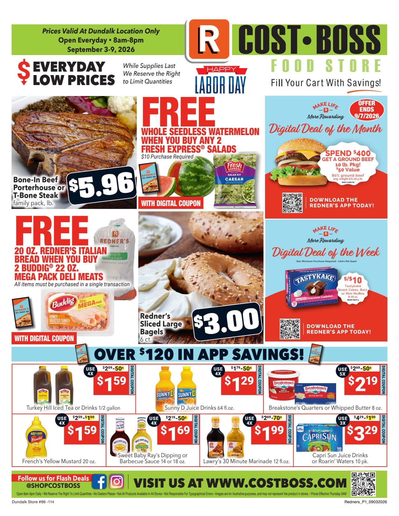 Redner's Markets (Dundalk, MD) Weekly Ad September 3 - 9, 2026