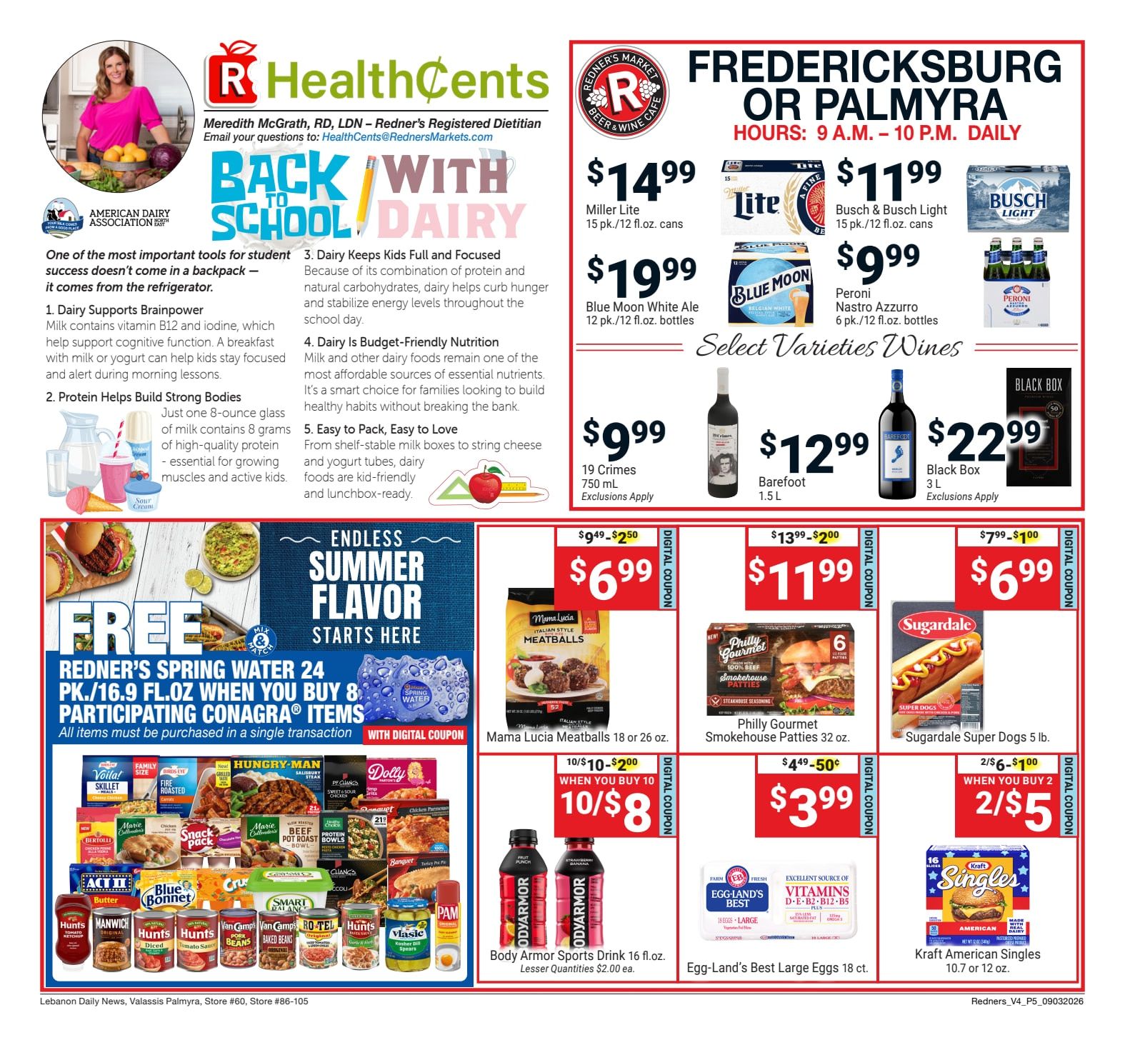 Redner's Markets (Fredericksburg and Palmyra, PA) Weekly Ad September 3 - 9, 2026
