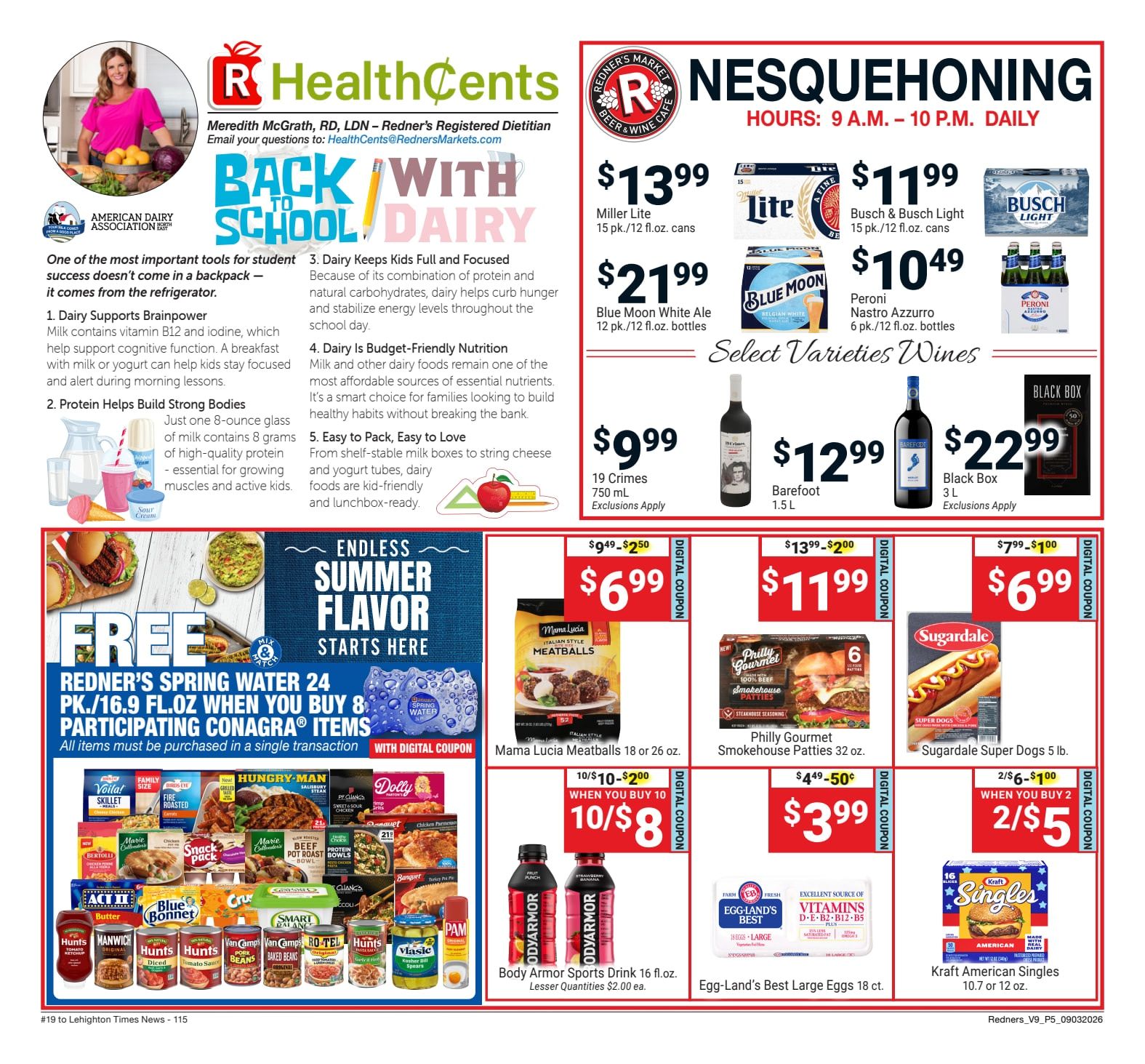 Redner's Markets (Nesquehoning, PA) Weekly Ad September 3 - 9, 2026