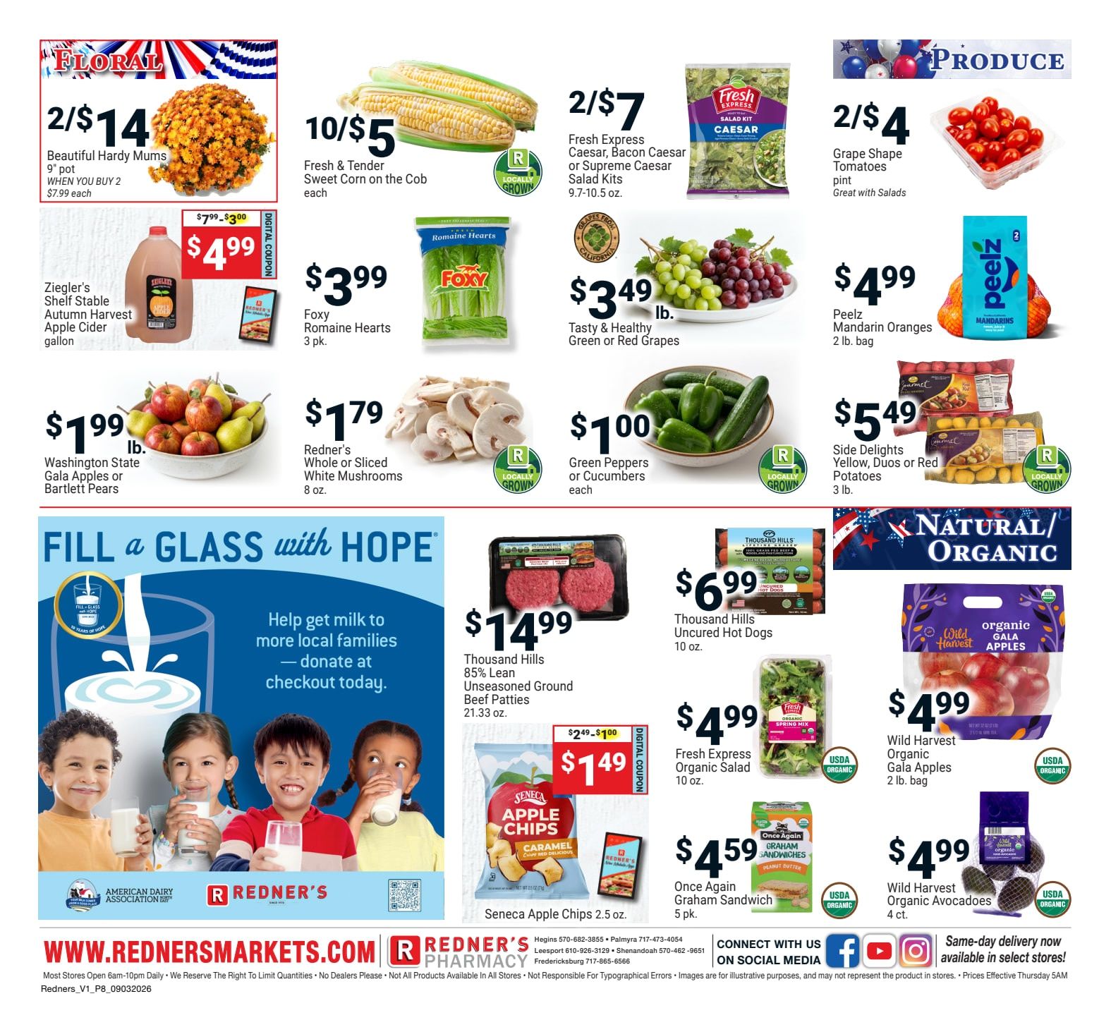 Redner's Markets (Nesquehoning, PA) Weekly Ad September 3 - 9, 2026
