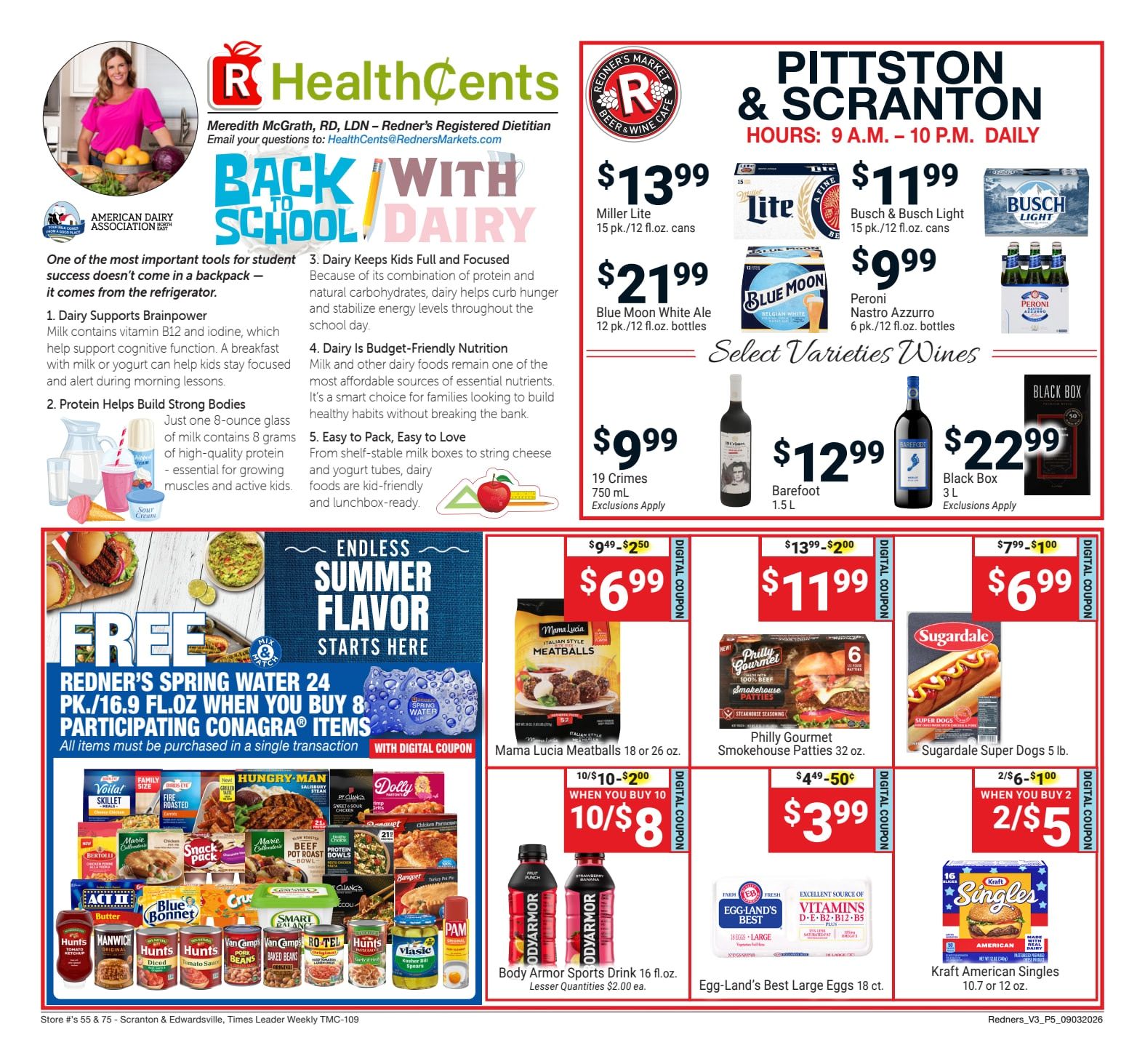 Redner's Markets (Pittston and Scranton, PA) Weekly Ad September 3 - 9, 2026