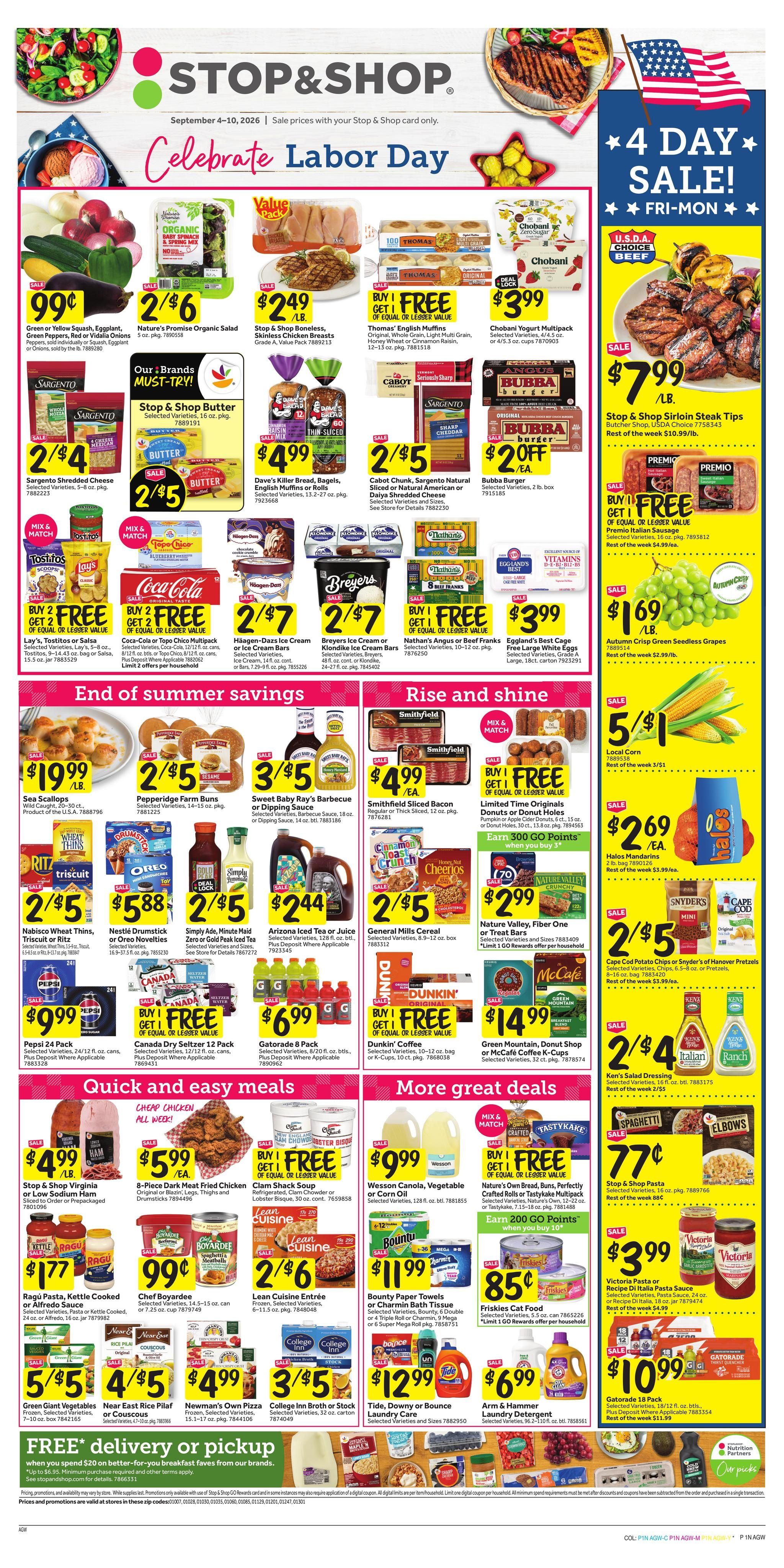 Stop & Shop (Athol Area, MA) Weekly Ad September 4 - 10, 2026