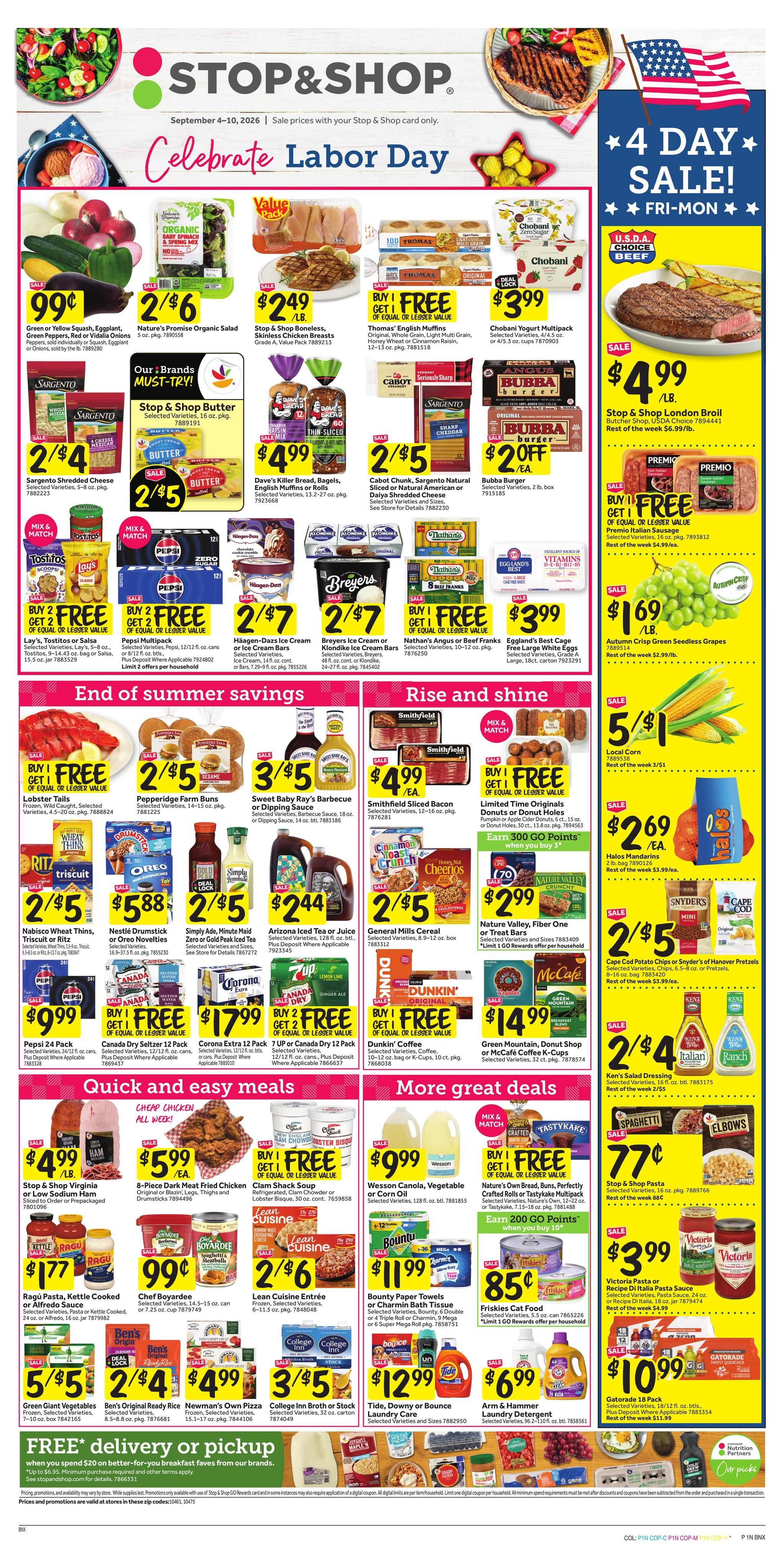 Stop & Shop (Bronx Area, NY) Weekly Ad September 4 - 10, 2026