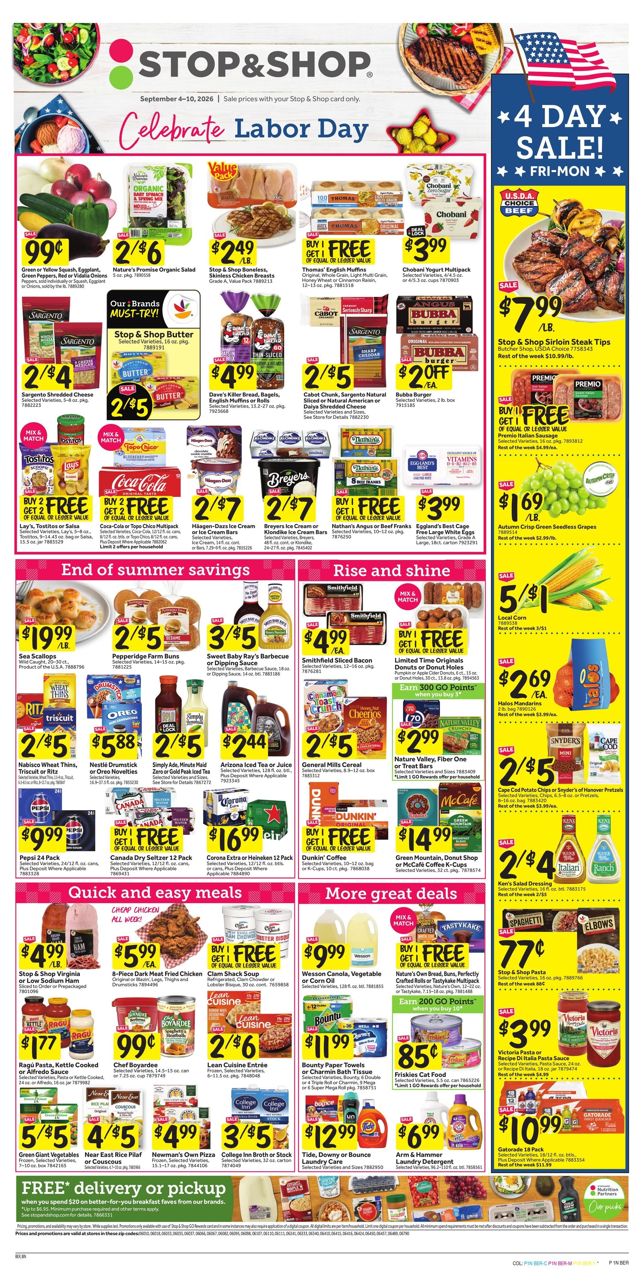 Stop & Shop (Cromwell Area, CT) Weekly Ad September 4 - 10, 2026