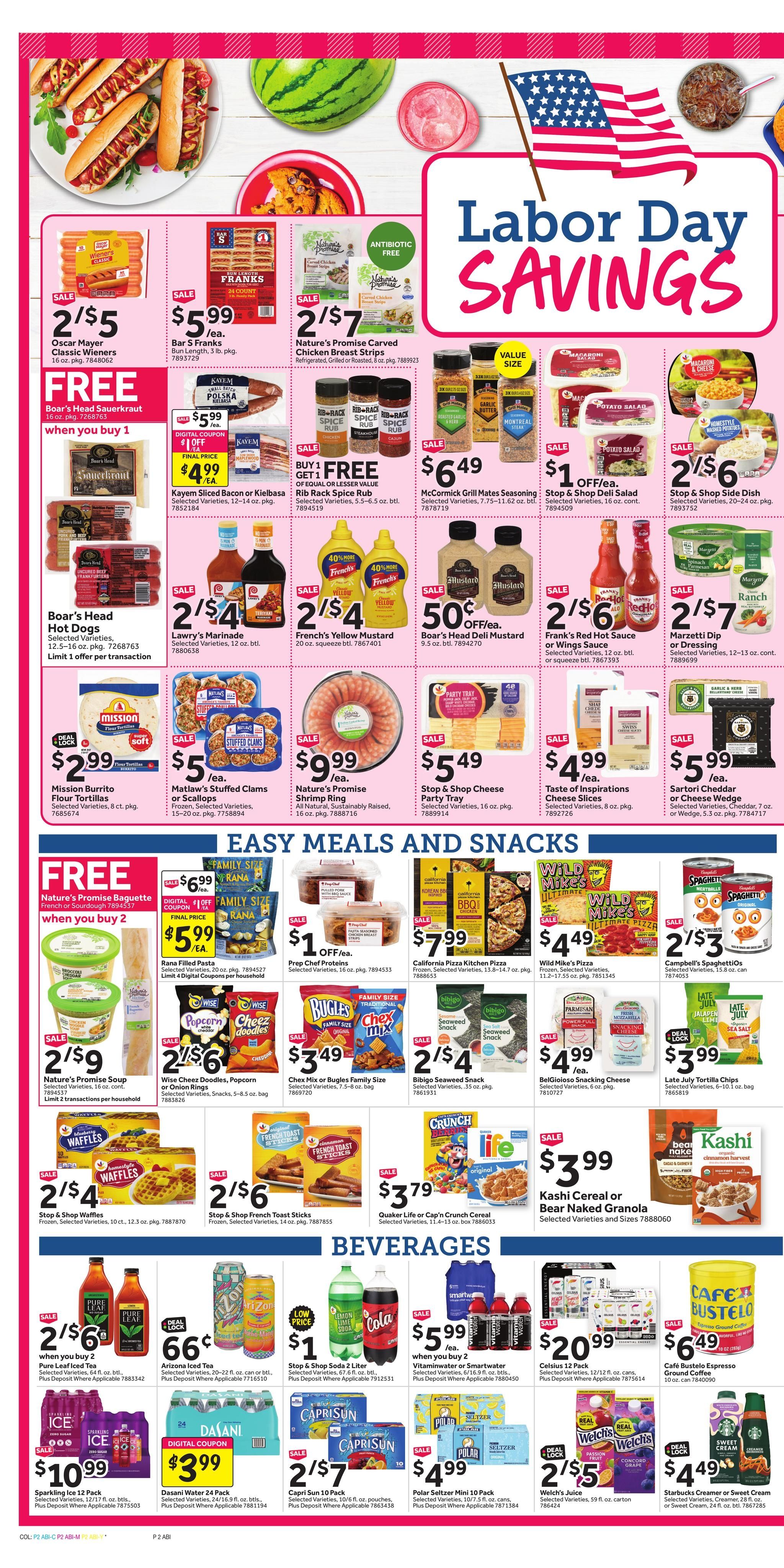 Stop & Shop (Springfield Area, MA) Weekly Ad September 4 - 10, 2026
