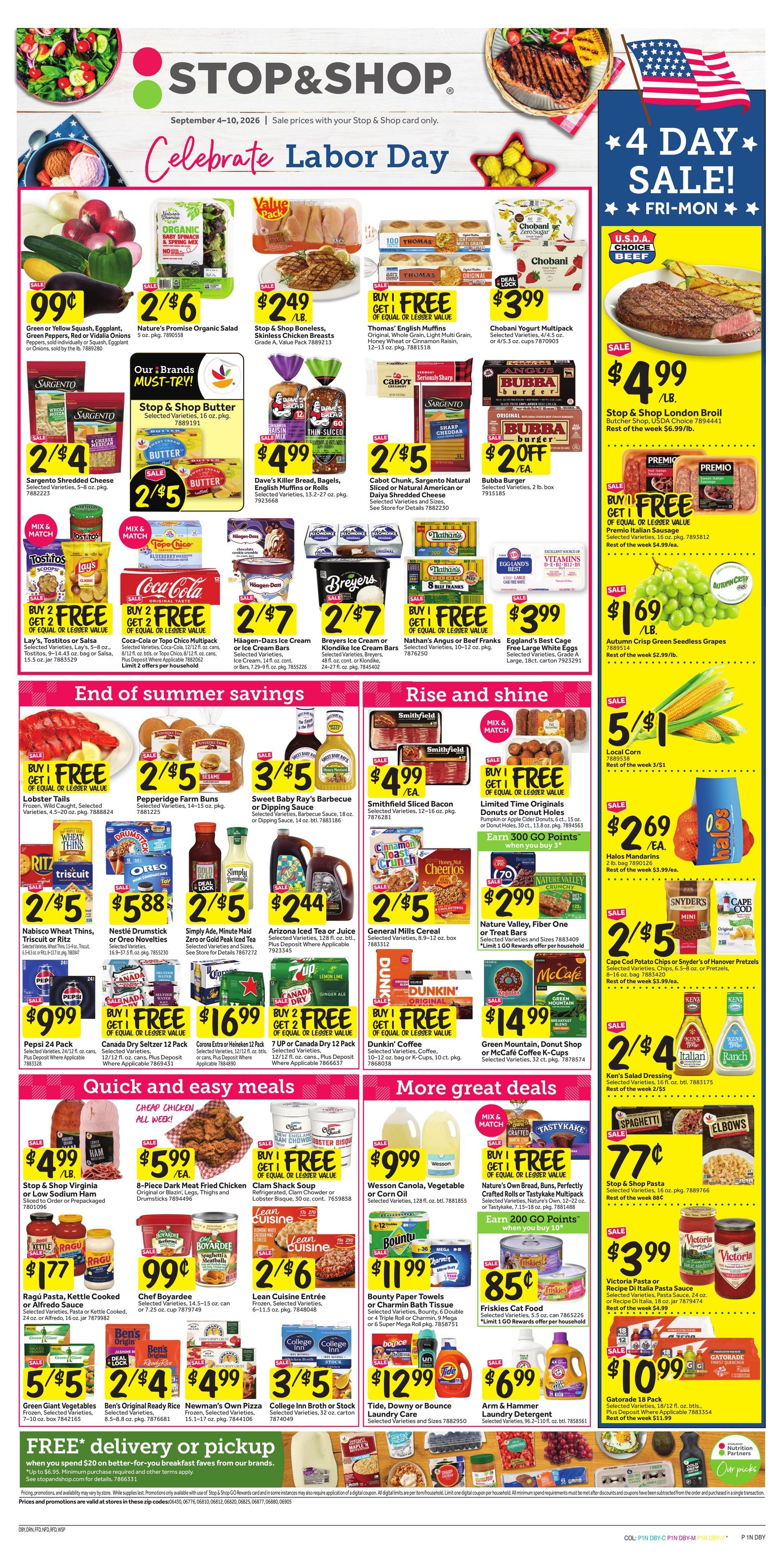 Stop & Shop (Stamford Area, CT) Weekly Ad September 4 - 10, 2026