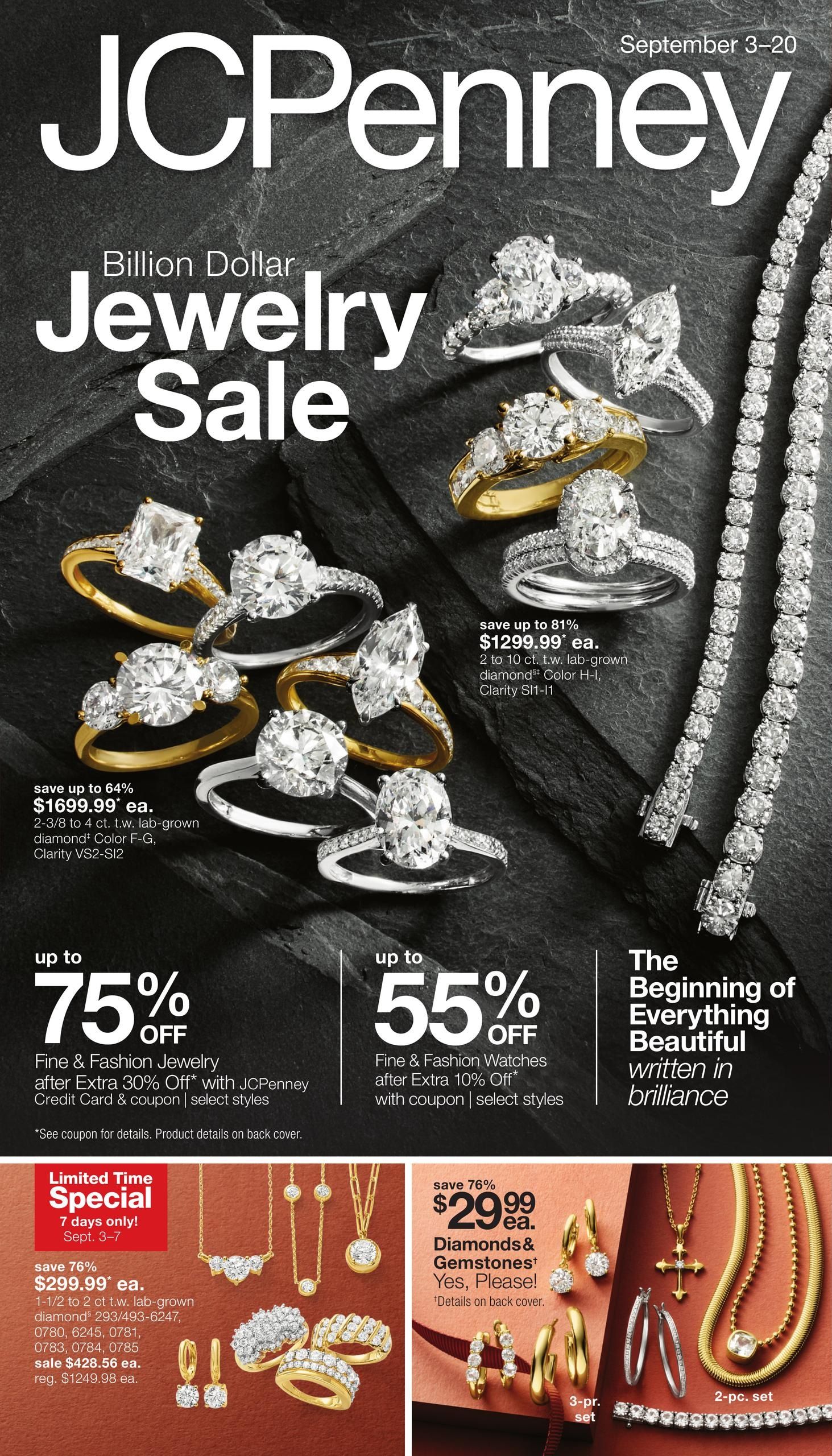 JCPenney Billion Dollar Jewelry Sale Weekly Ad September 3 - 20, 2026
