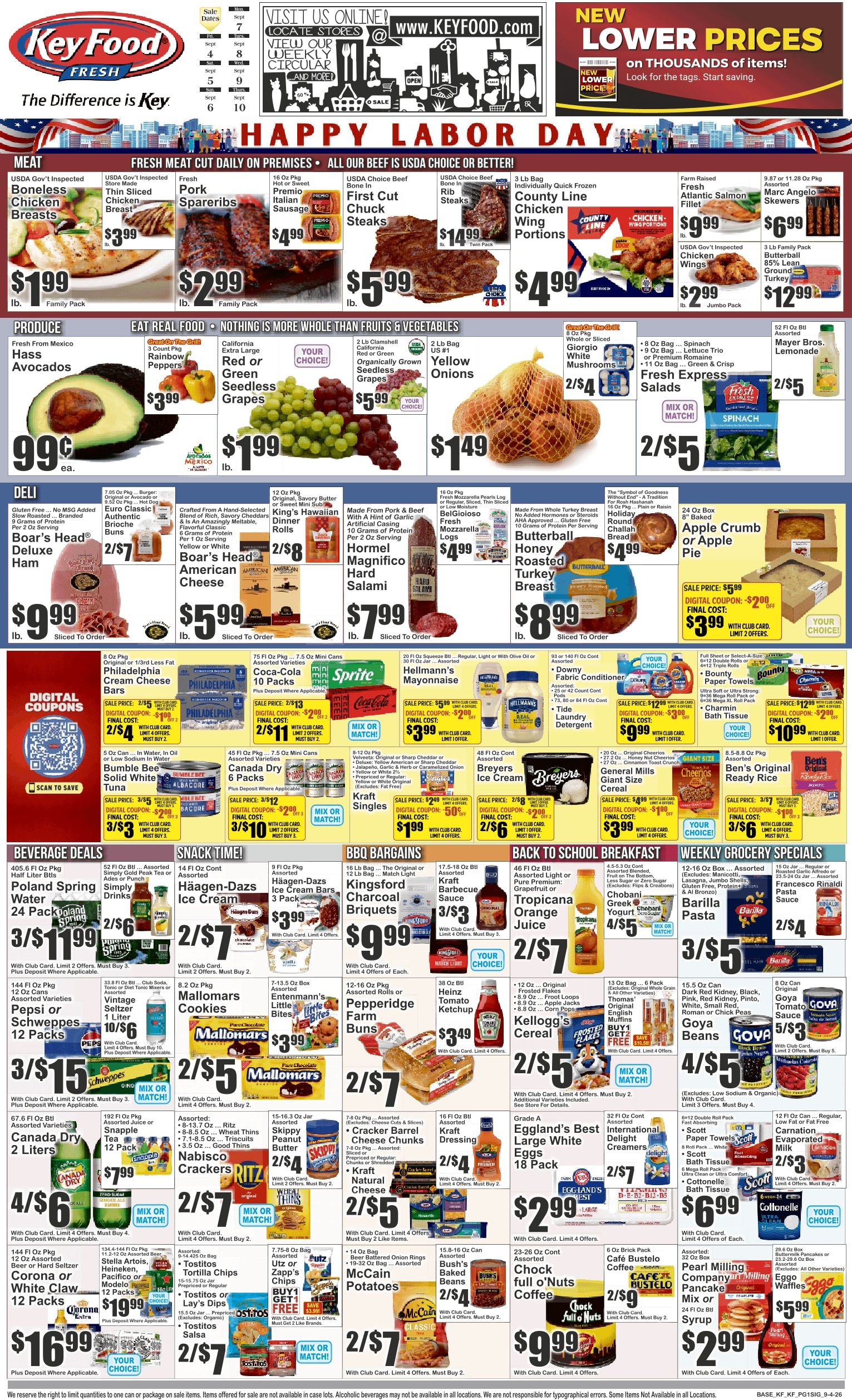 New Rochelle Farms (465 North Avenue, New Rochelle, NY) Key Food 09/04 - 09/10 Preview Weekly Ad September 4 - 10, 2026