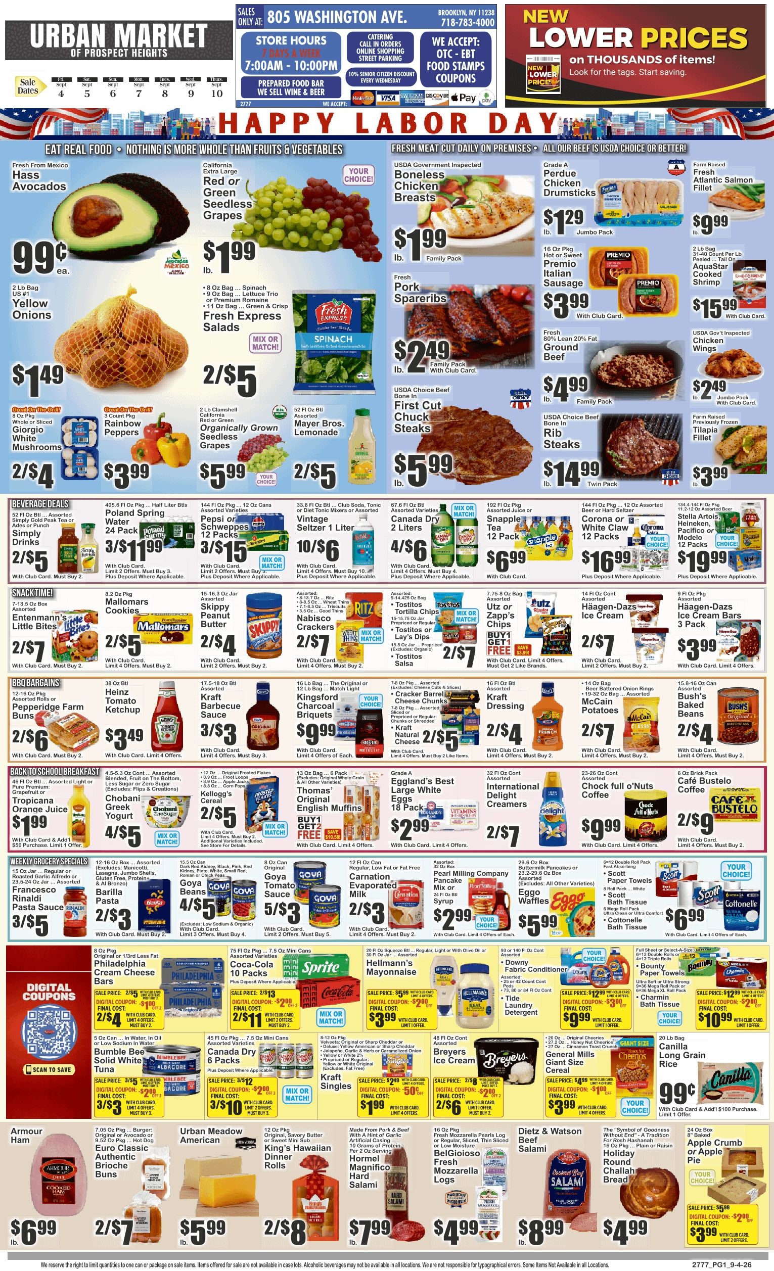 Urban Market (805 Washington Avenue, Brooklyn, NY) Key Food 09/04 - 09/10 Preview Weekly Ad September 4 - 10, 2026