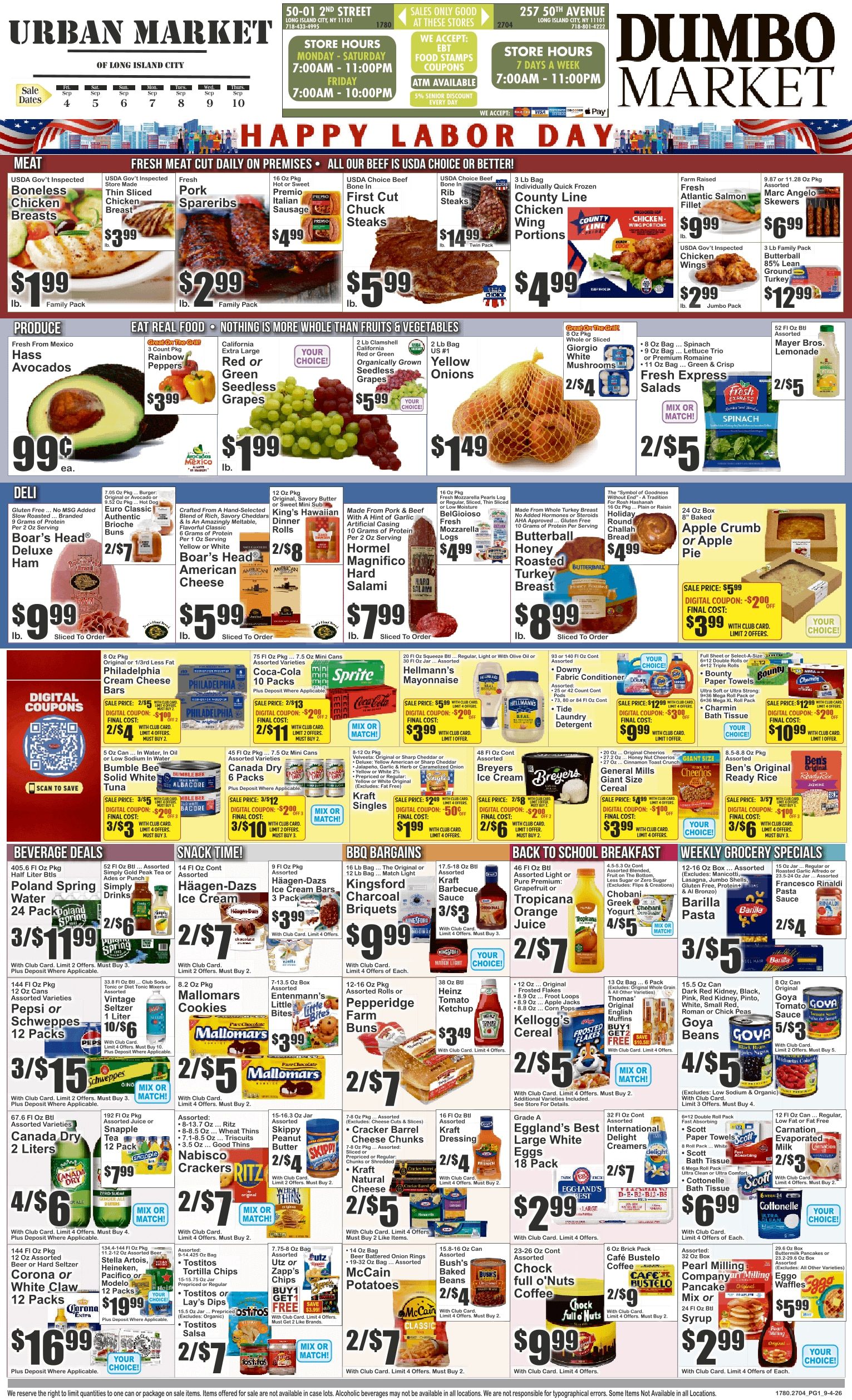 Urban Market (Long Island City, NY) Key Food 09/04 - 09/10 Preview Weekly Ad September 4 - 10, 2026