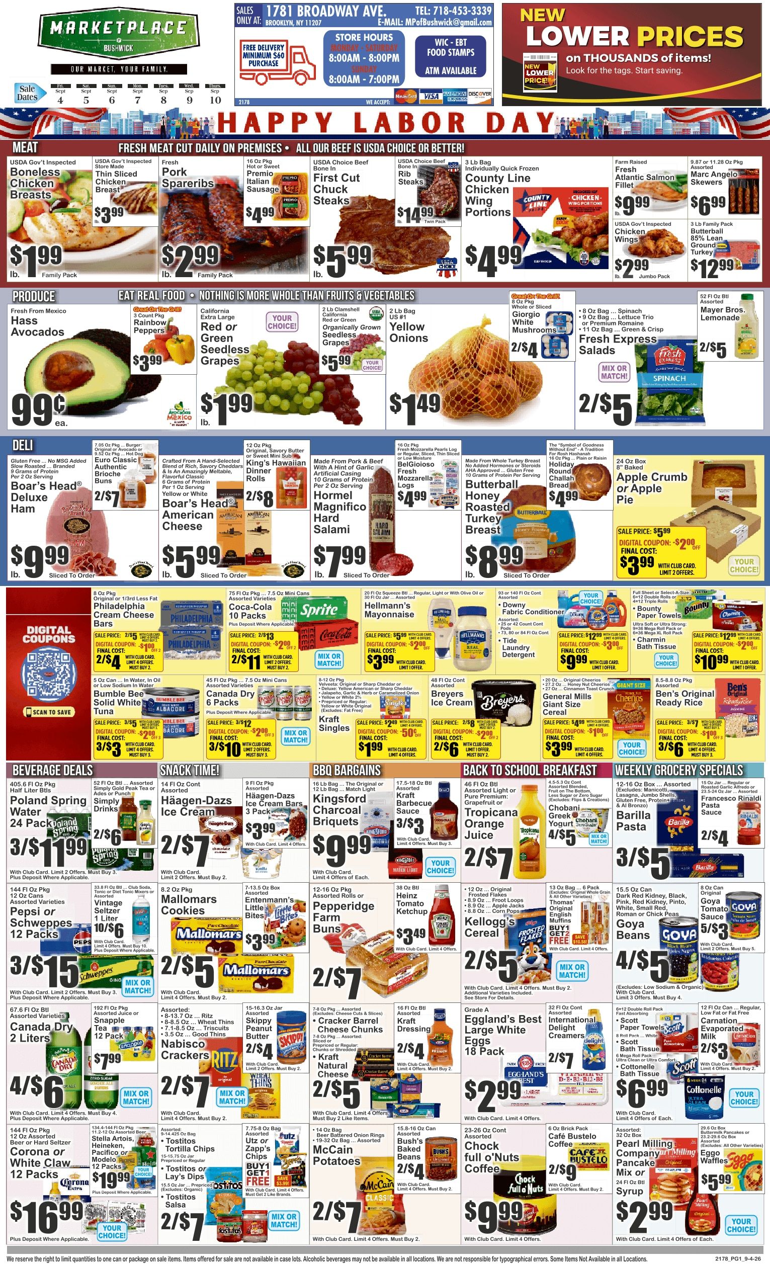 Marketplace of Bushwick (1781 Broadway, Brooklyn, NY) Key Food 09/04 - 09/10 Preview Weekly Ad September 4 - 10, 2026