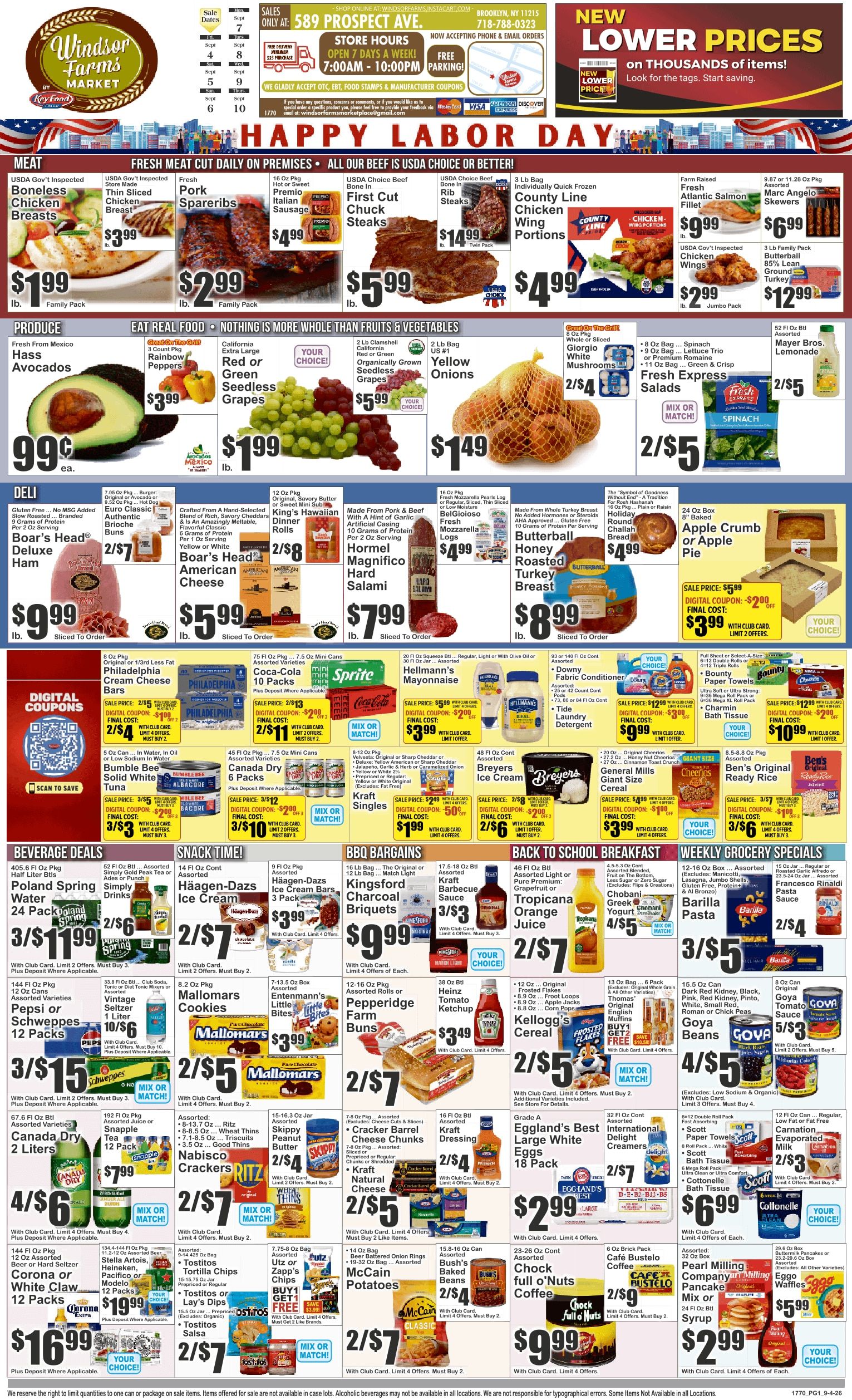 Windsor Farms Market (589 Prospect Ave., Brooklyn, NY) Key Food 09/04 - 09/10 Preview Weekly Ad September 4 - 10, 2026
