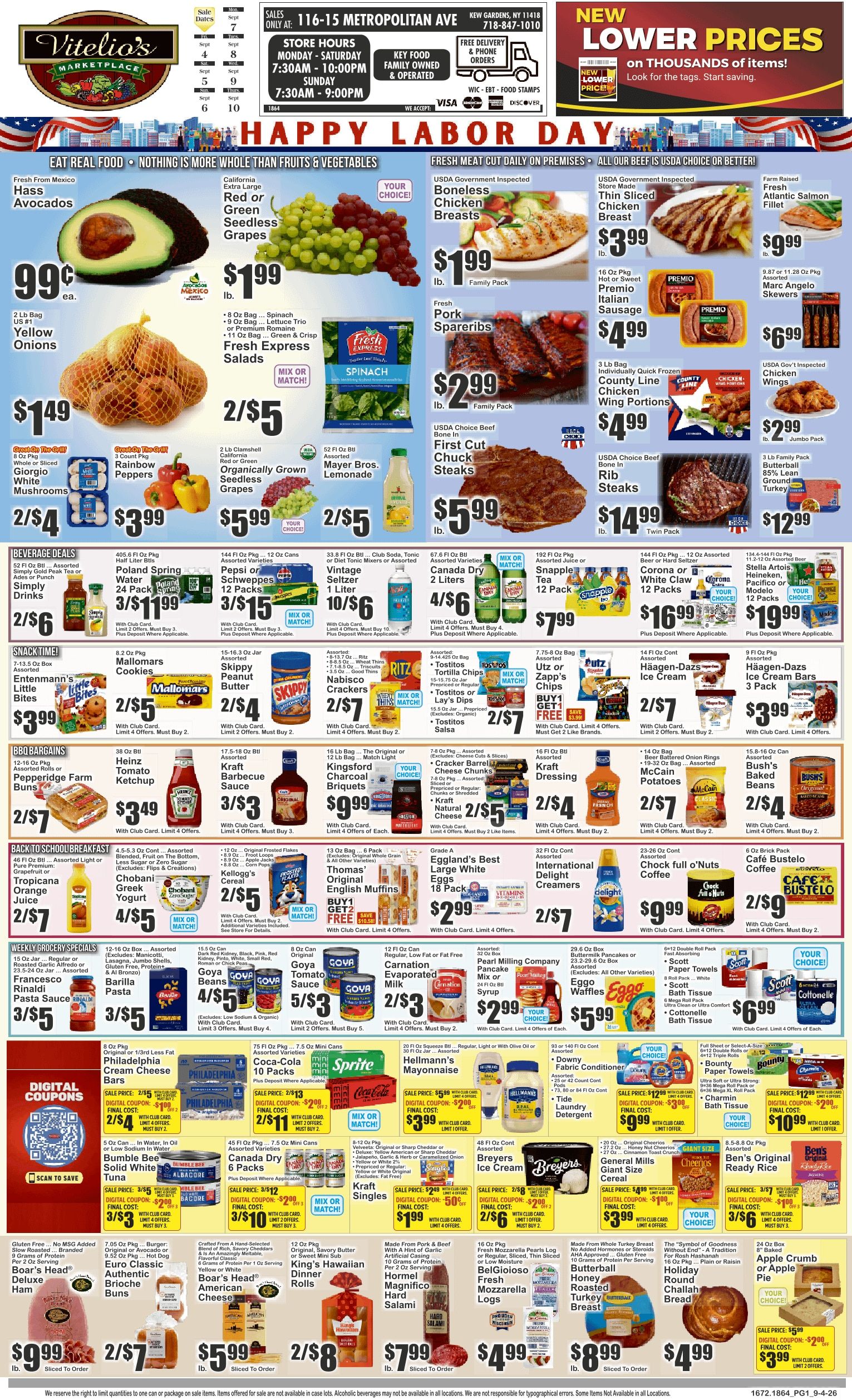Vitelio's Marketplace (Kew Gardens, NY) Key Food 09/04 - 09/10 Preview Weekly Ad September 4 - 10, 2026